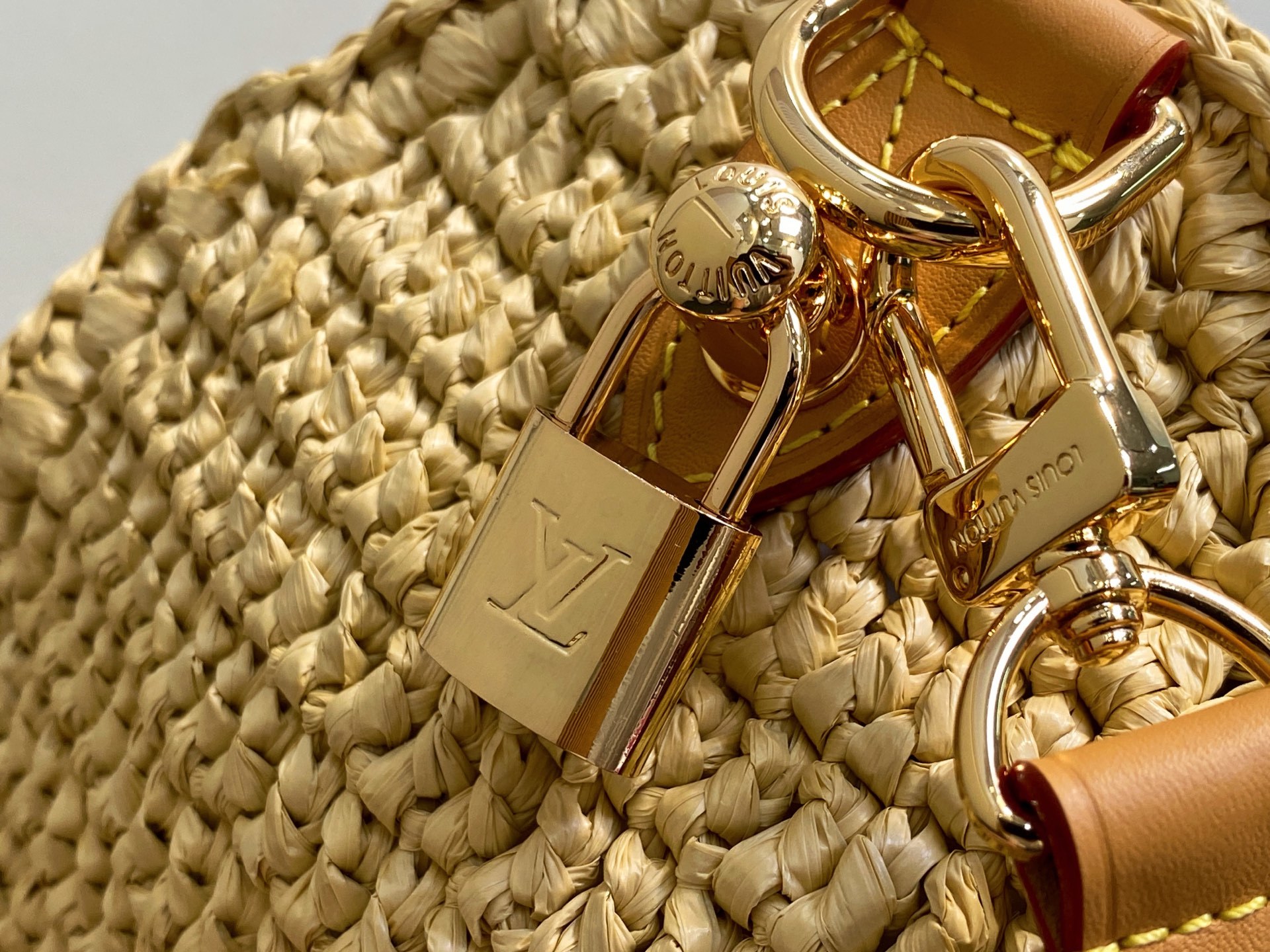 【顶级原单】M14457杏色 拉菲草编织speedy枕头包 当季新款 SPEEDY 30 BANDOUL