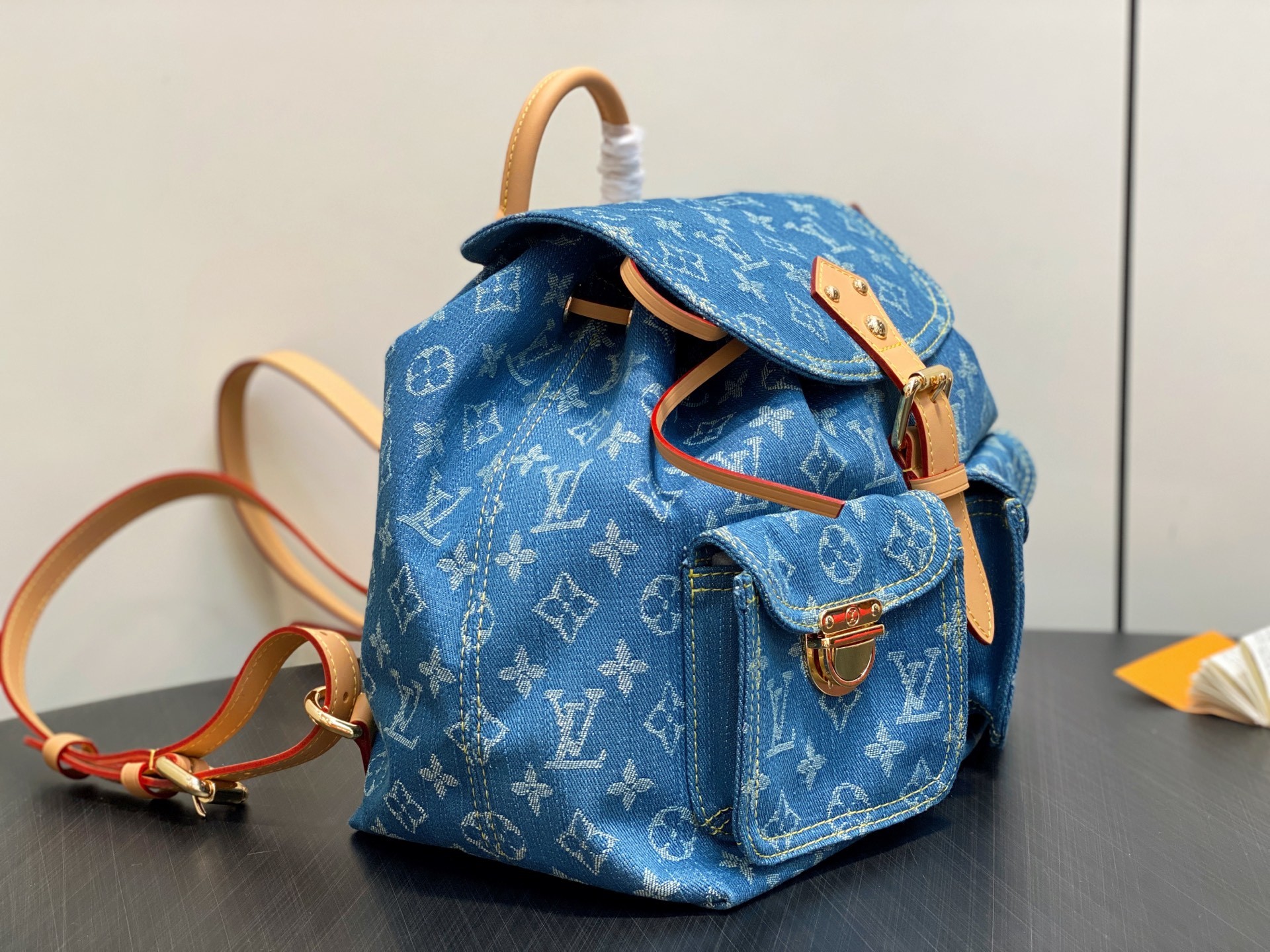 【顶级原单】M95056蓝色 丹宁牛仔布双肩包 Lv Vintage 双肩包 M95240玫粉色 中古绝