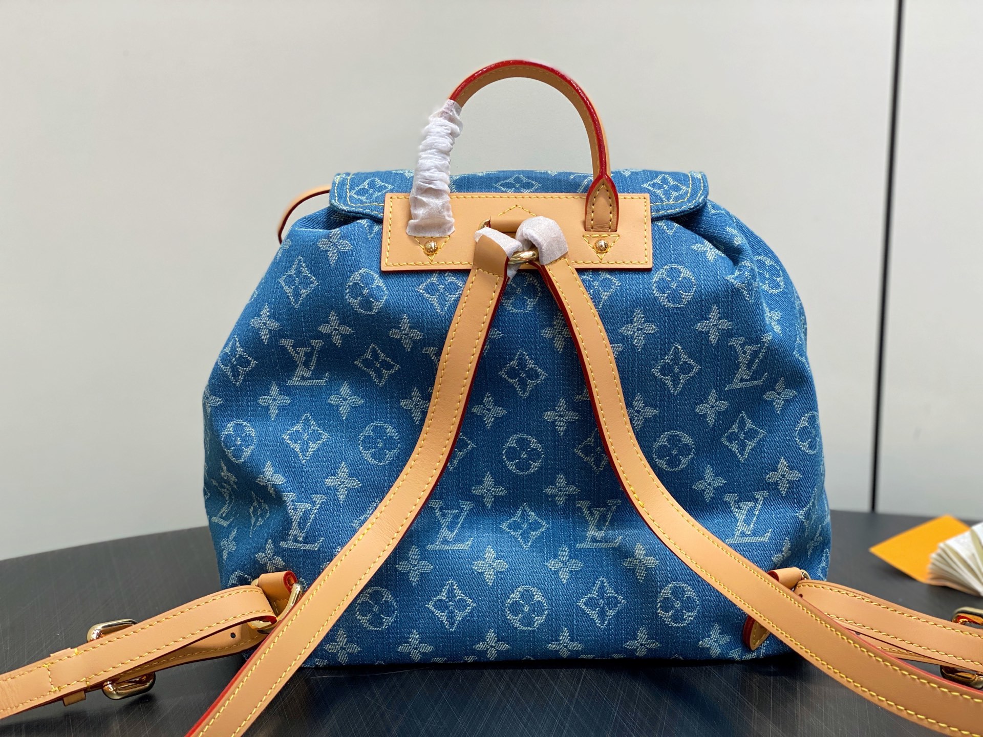 【顶级原单】M95056蓝色 丹宁牛仔布双肩包 Lv Vintage 双肩包 M95240玫粉色 中古绝