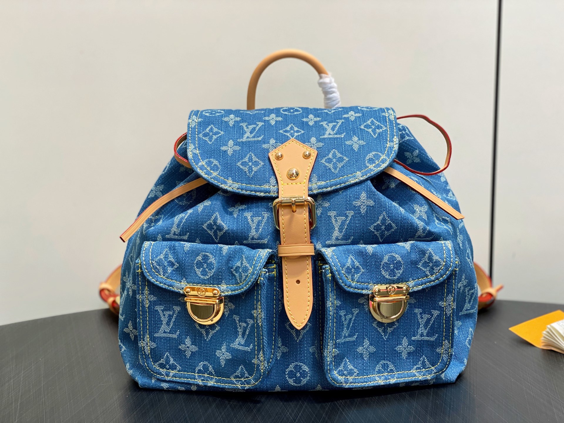 【顶级原单】M95056蓝色 丹宁牛仔布双肩包 Lv Vintage 双肩包 M95240玫粉色 中古绝