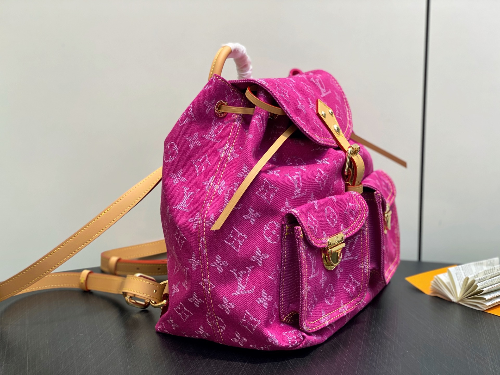 【顶级原单】M95240玫粉色 丹宁牛仔布双肩包 Lv Vintage 双肩包 M95056蓝色 中古绝