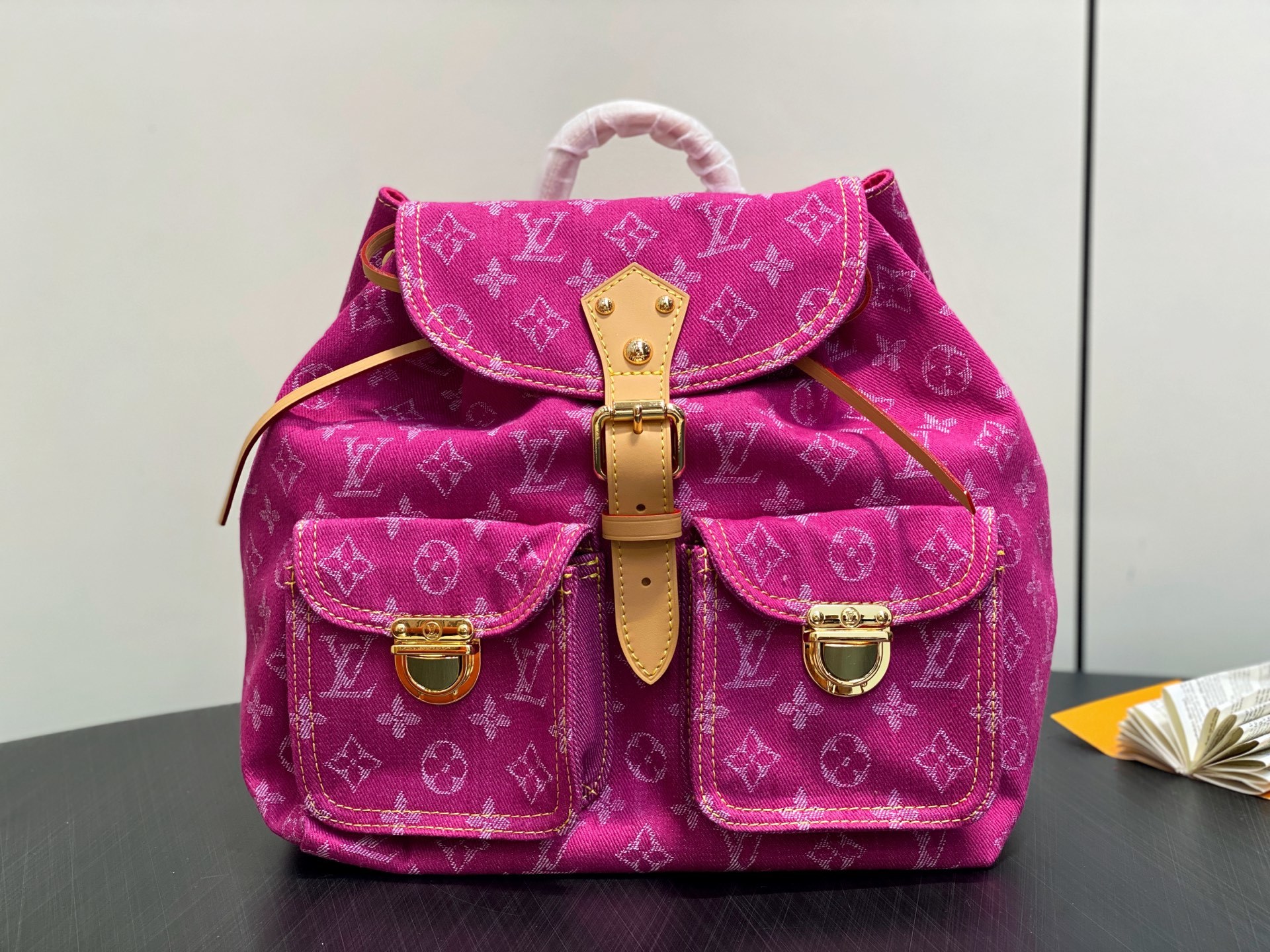 【顶级原单】M95240玫粉色 丹宁牛仔布双肩包 Lv Vintage 双肩包 M95056蓝色 中古绝
