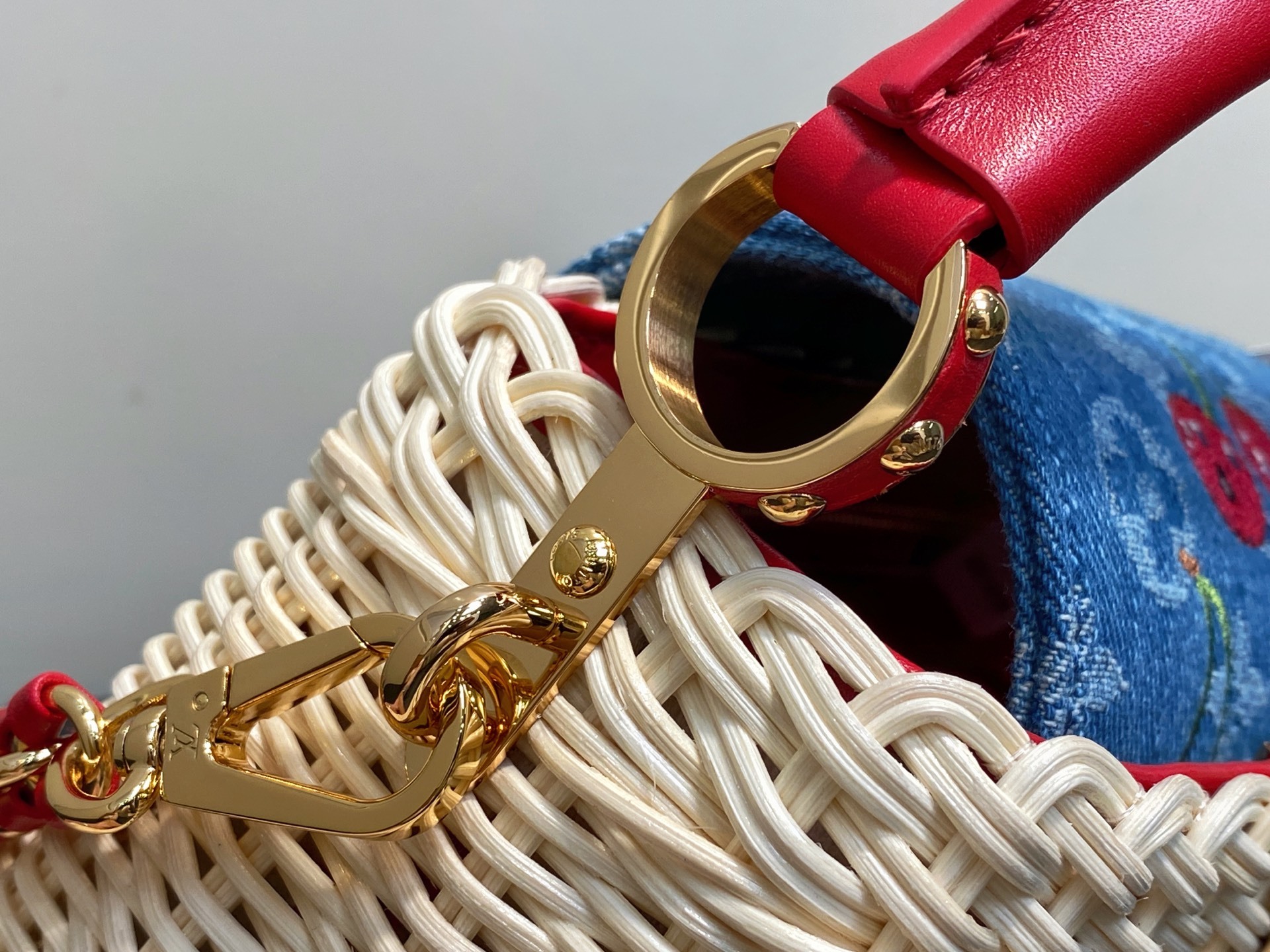 【顶级原单】M14295牛仔樱桃 编织cap那英款 LV x TM CAPUCINES 迷你手袋 本款