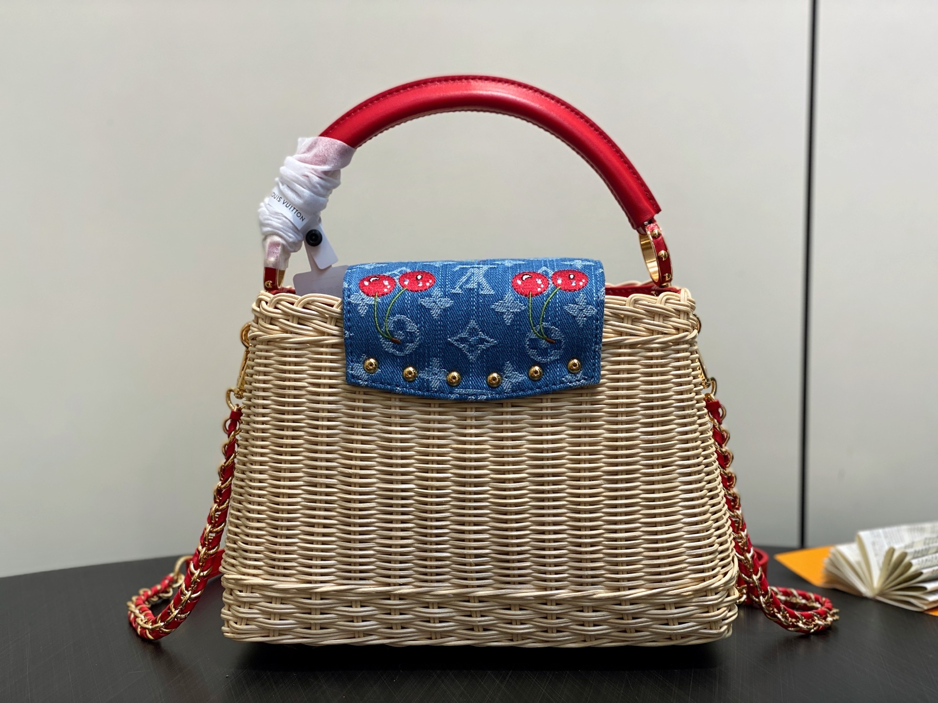 【顶级原单】M14295牛仔樱桃 编织cap那英款 LV x TM CAPUCINES BB手袋 本款