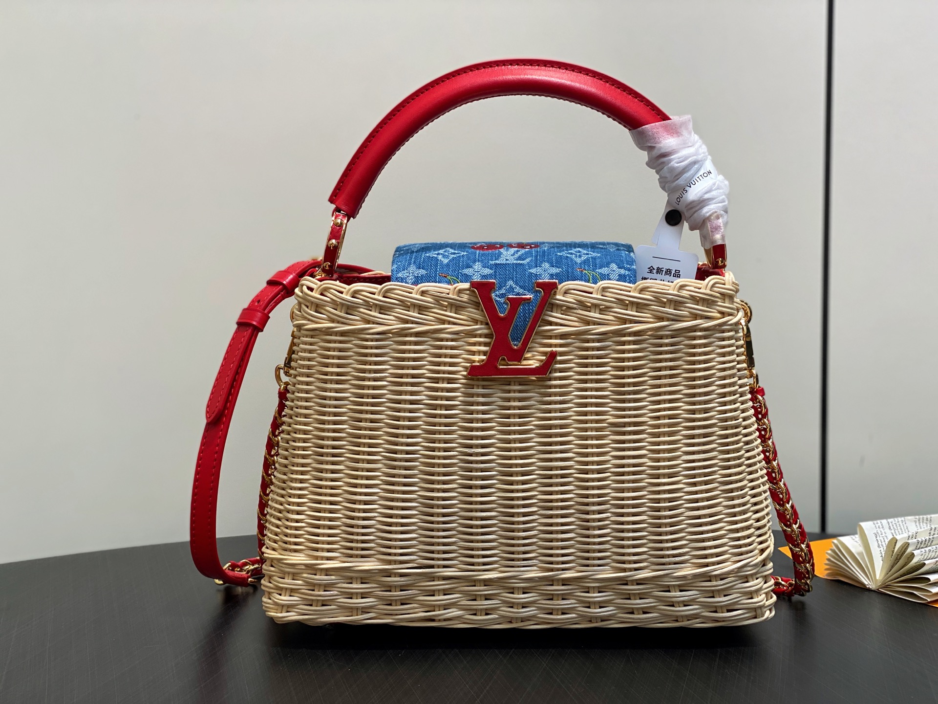 【顶级原单】M14295牛仔樱桃 编织cap那英款 LV x TM CAPUCINES BB手袋 本款 