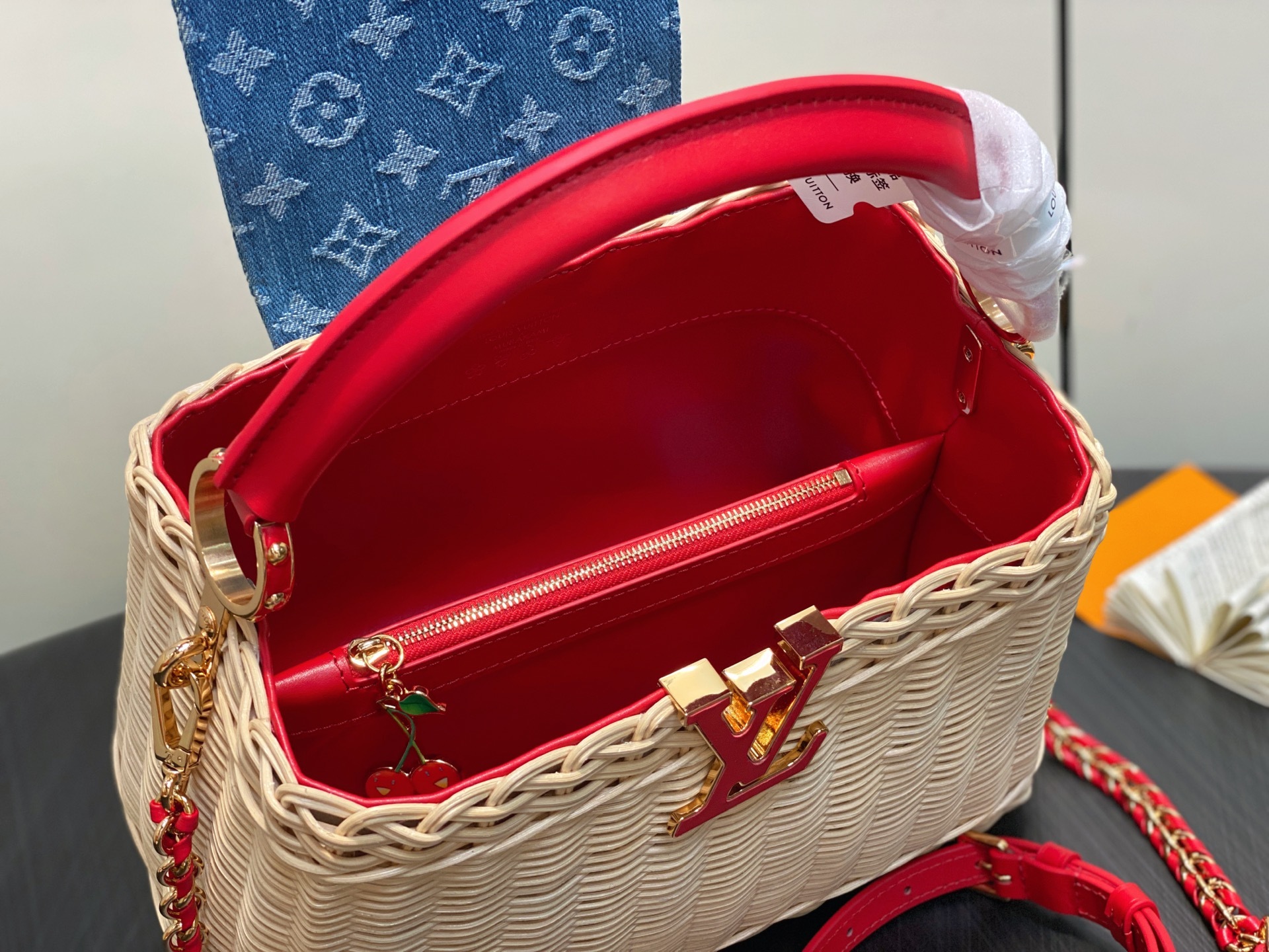 【顶级原单】M14295牛仔樱桃 编织cap那英款 LV x TM CAPUCINES BB手袋 本款