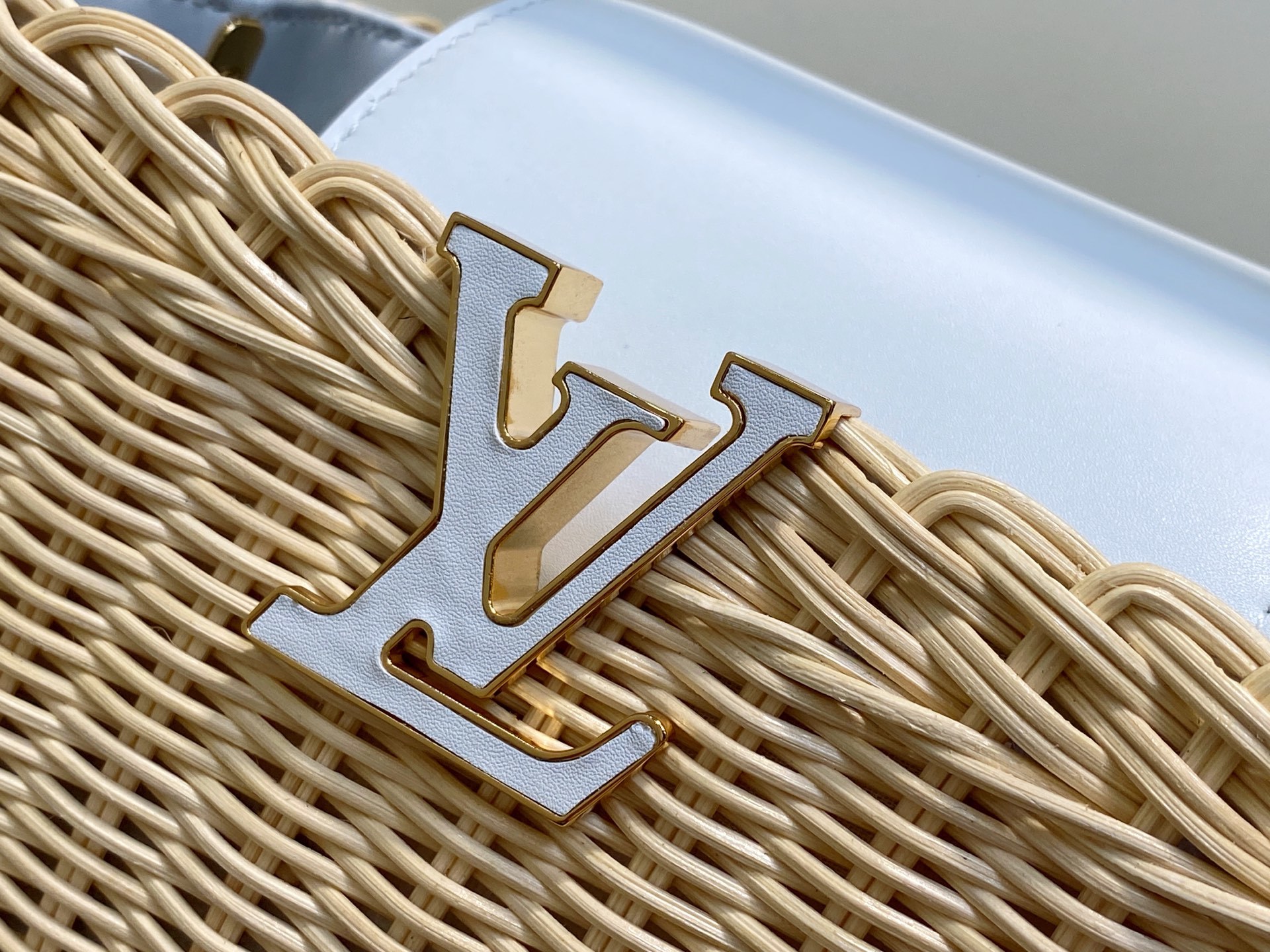 【顶级原单】M26005白色编织 全皮cap那英款 CAPUCINES BB 手袋 m11617 棕色