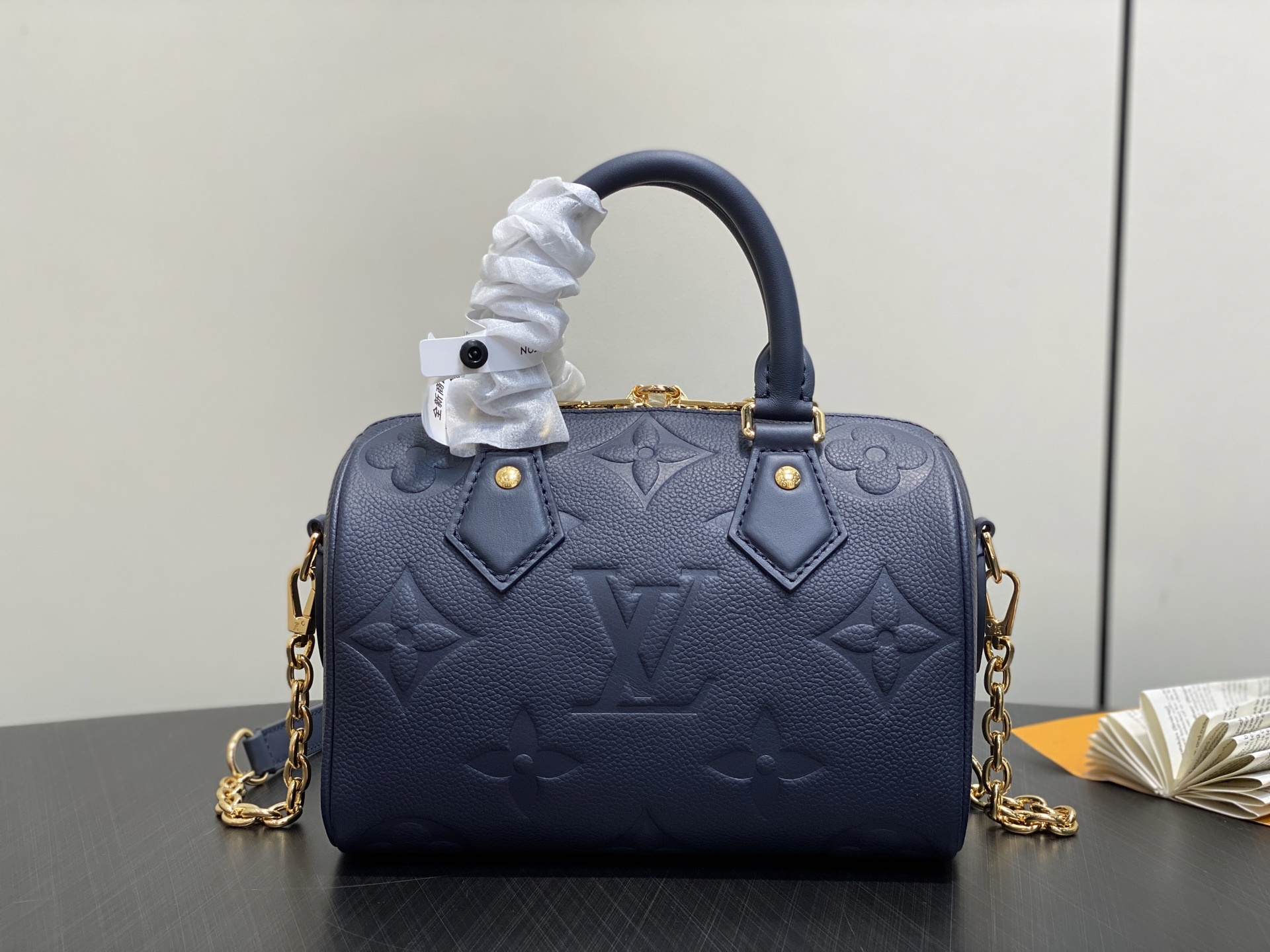 【顶级原单】M14200深蓝 M58953全皮压花speedy枕头包 SPEEDY BANDOULIÈR