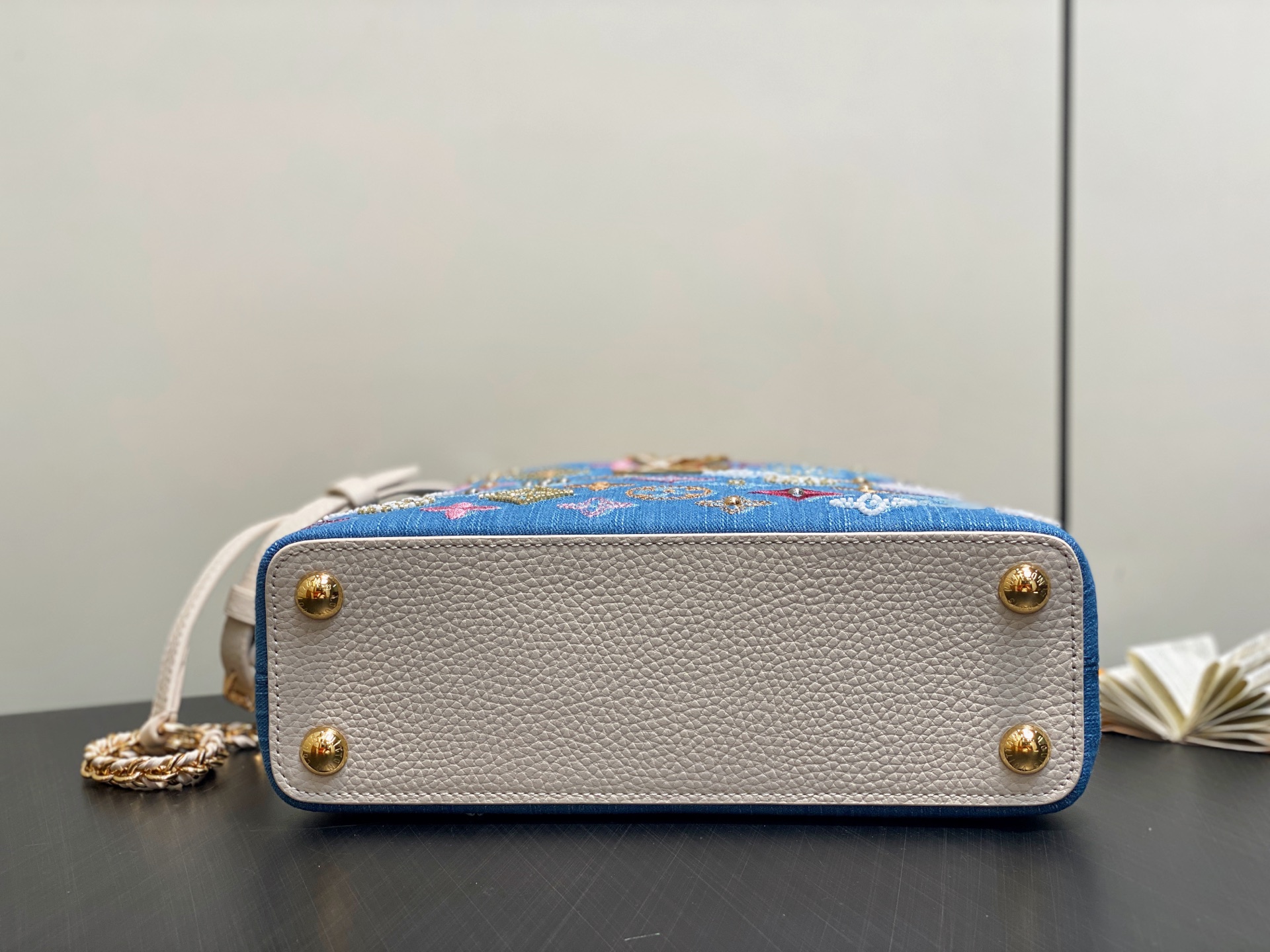 【顶级原单】M12947蓝色牛仔 全皮cap那英款 Capucines BB手袋 本款 Capucine