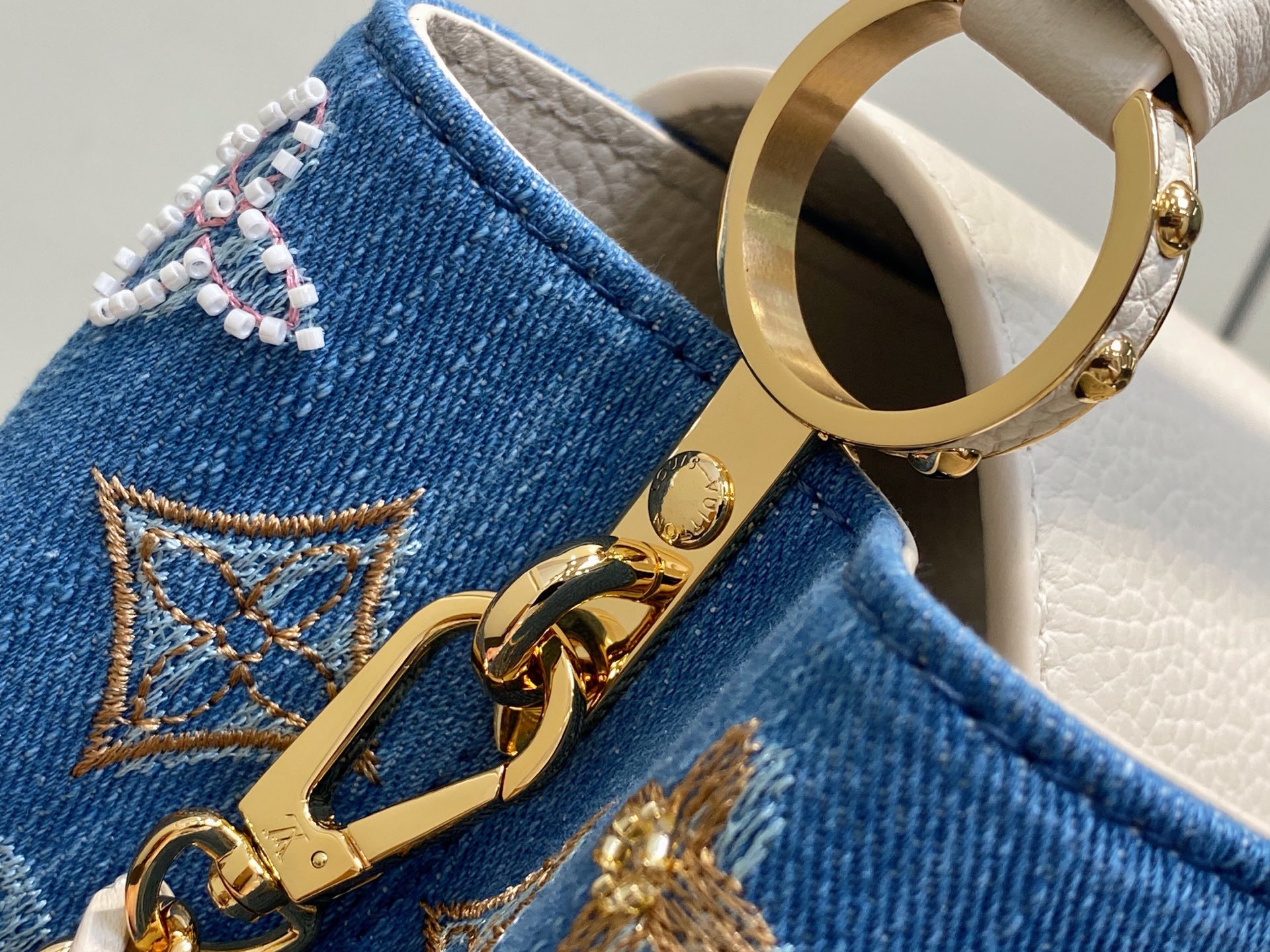 【顶级原单】M12947蓝色牛仔 全皮cap那英款 Capucines BB手袋 本款 Capucine