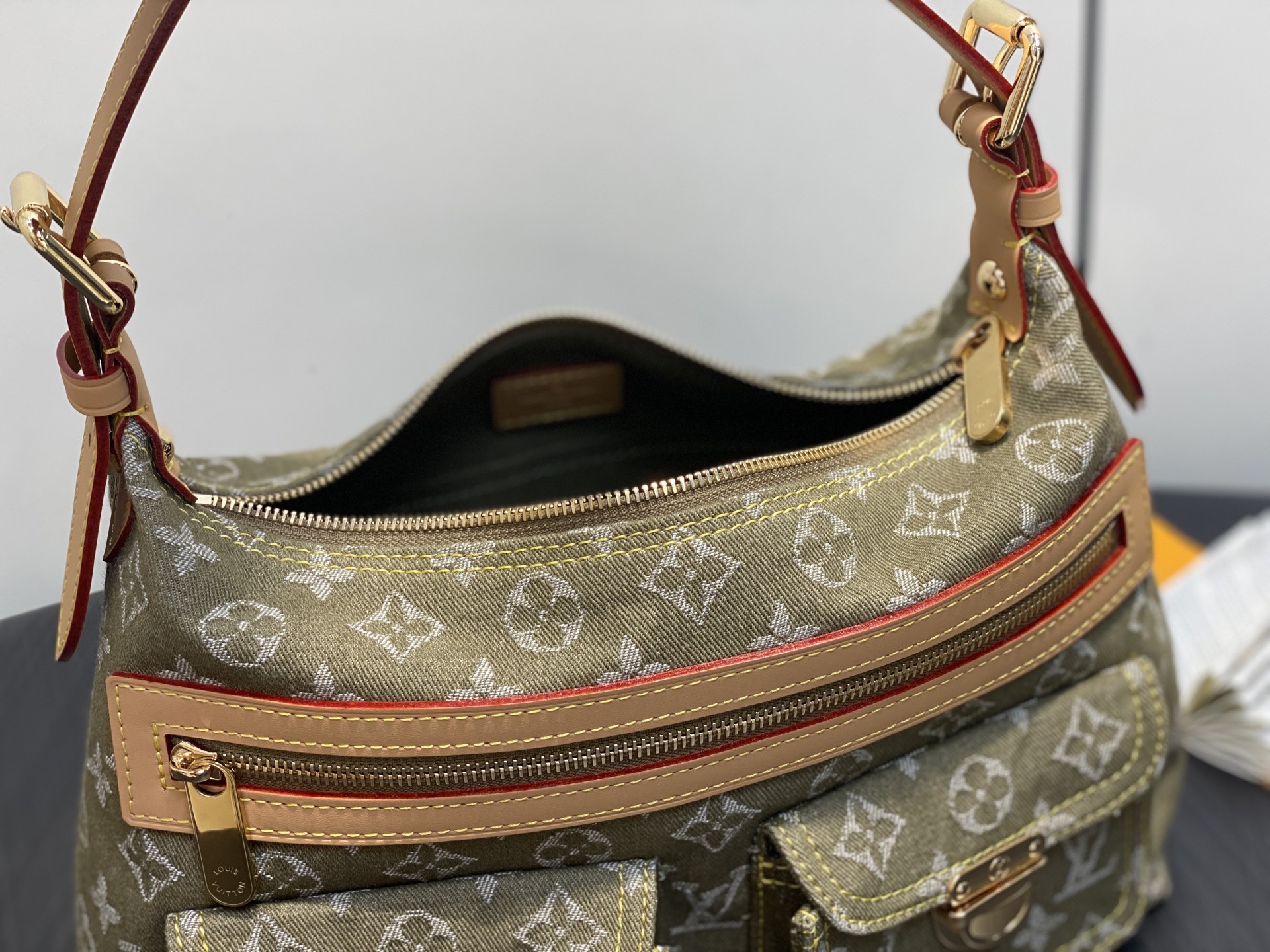 【顶级原单】M95213草绿色 丹宁牛仔布中古腋下包 VINTAGE 手袋 牛仔新款手提中古绝版牛仔斜挎
