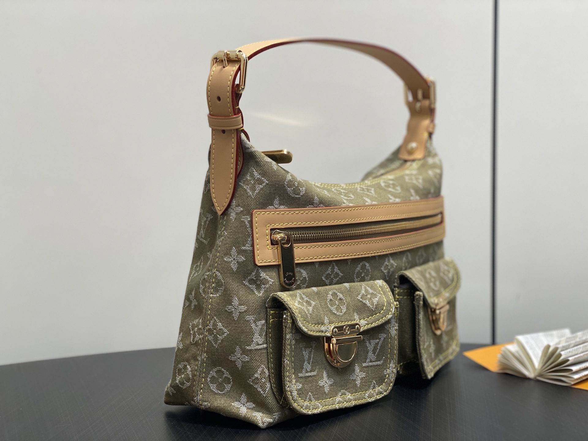 【顶级原单】M95213草绿色 丹宁牛仔布中古腋下包 VINTAGE 手袋 牛仔新款手提中古绝版牛仔斜挎