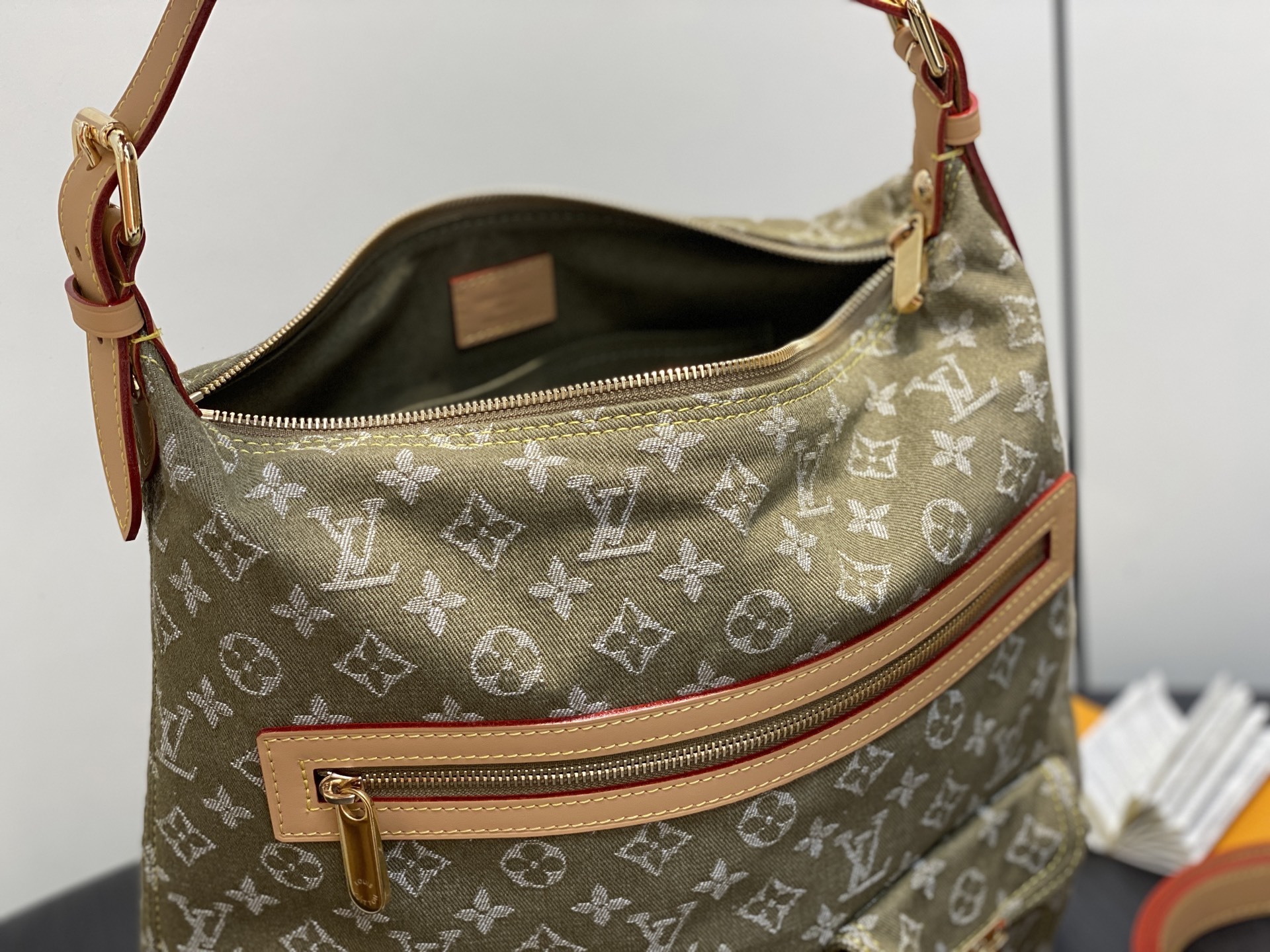 【顶级原单】M95211草绿色 大号丹宁牛仔布中古包 VINTAGE 手袋 M95210玫粉色 M950