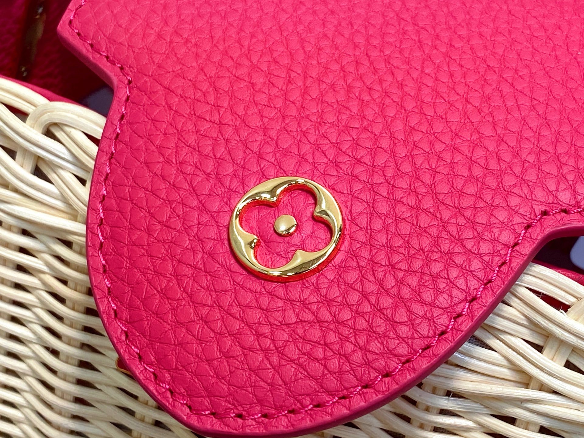 【顶级原单】M26005玫红编织 全皮cap那英款 CAPUCINES BB 手袋 m11617 棕色