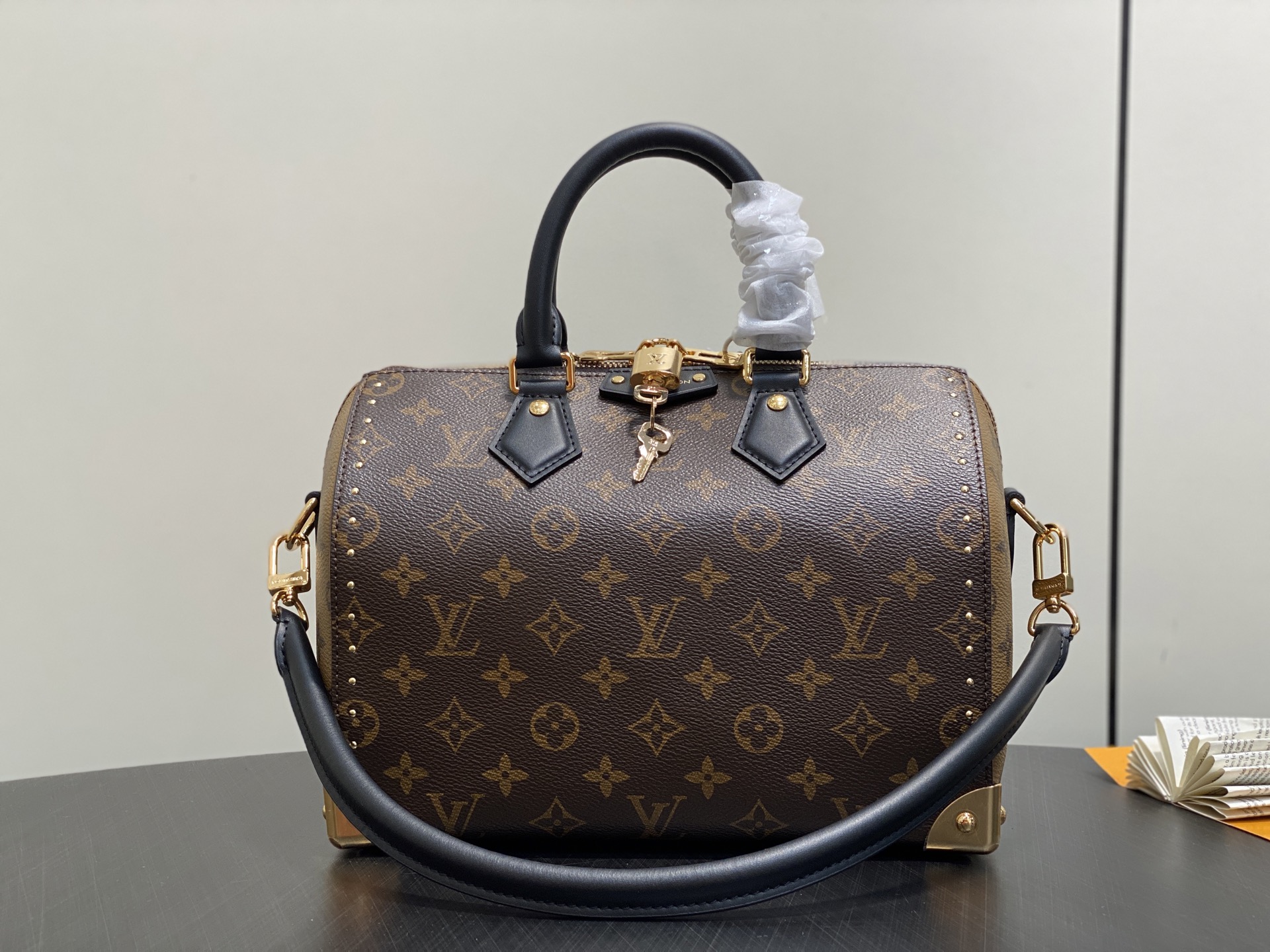 【顶级原单】M26181老花 走秀款单肩包 Trunk Speedy 25 手袋 路易威登 Trunk 