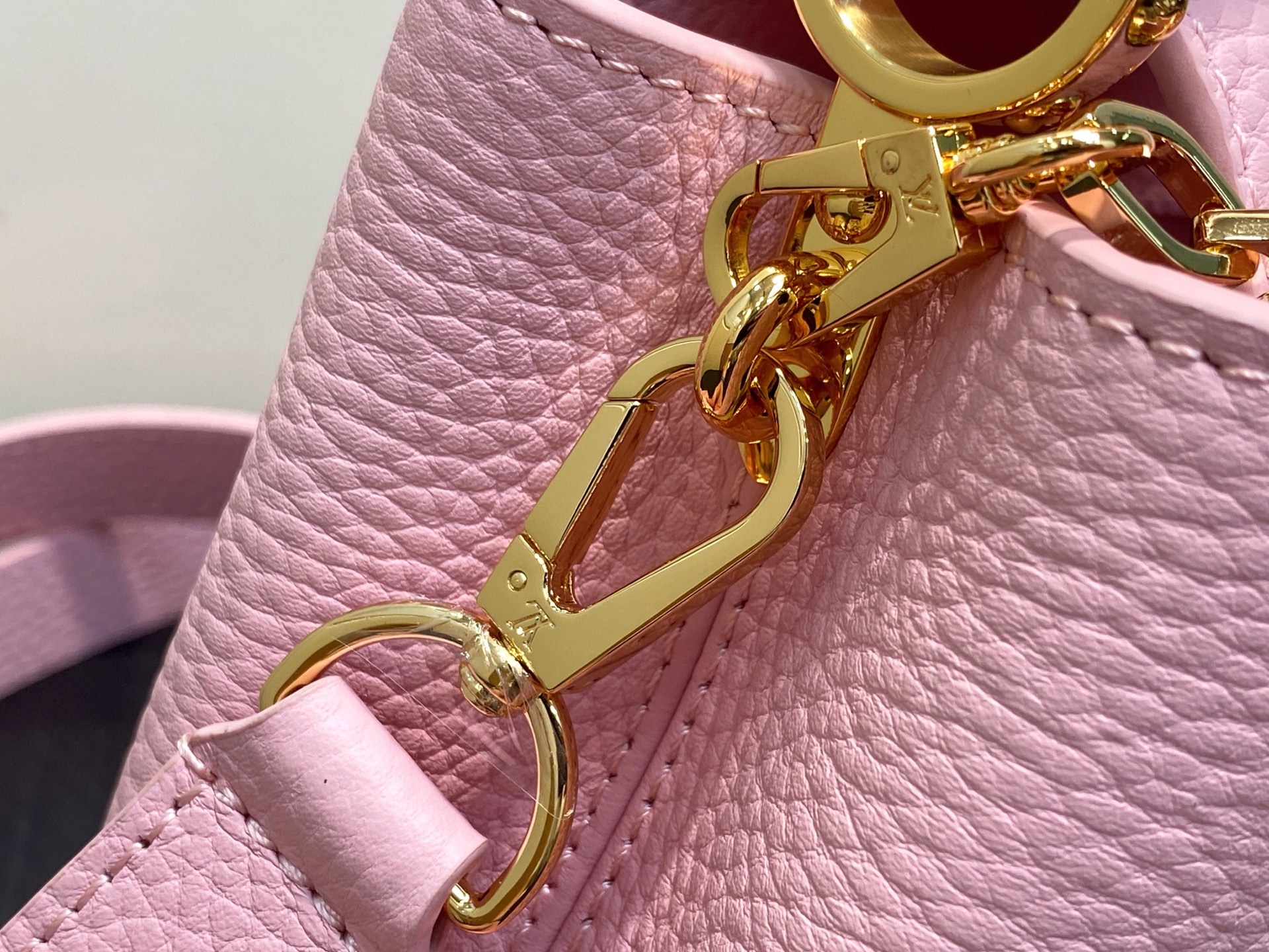 【顶级原单】M14970粉色 链条全皮cap那英款 CAPUCINES 迷你手袋 Capucines 系