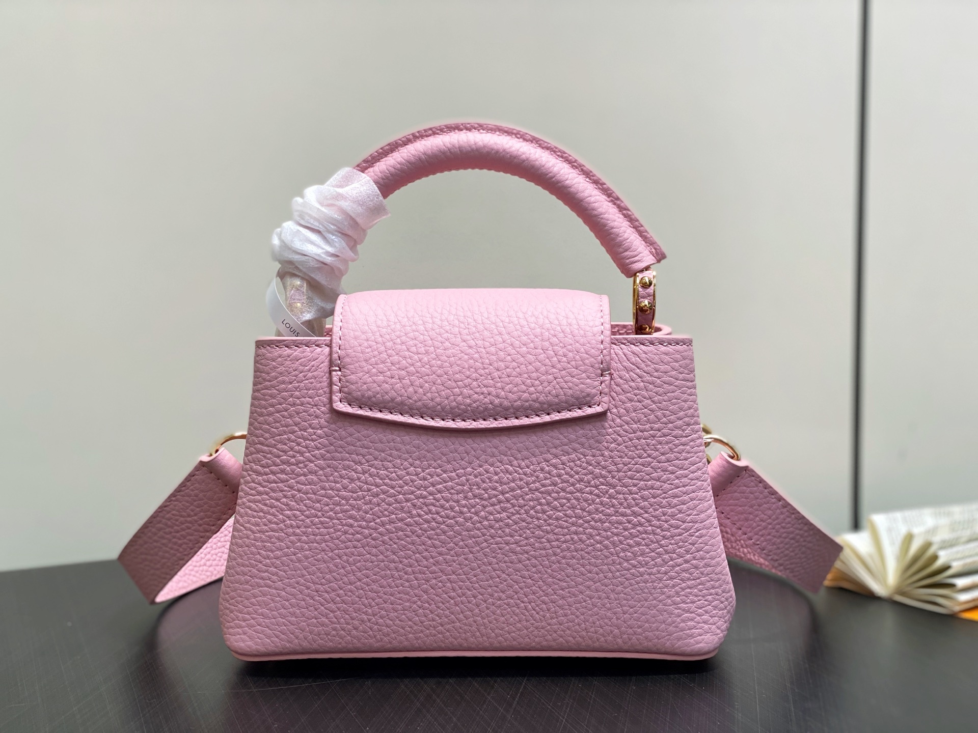 【顶级原单】M14970粉色 链条全皮cap那英款 CAPUCINES 迷你手袋 Capucines 系