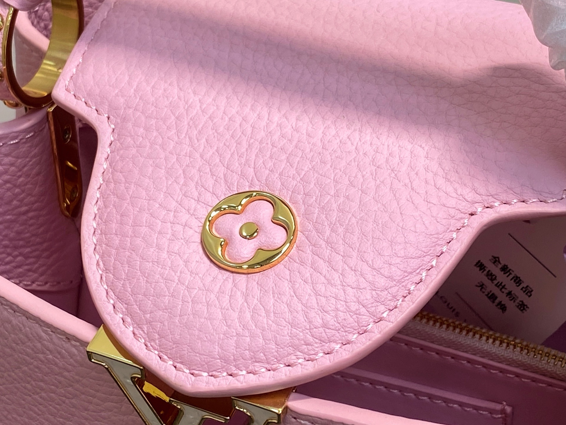 【顶级原单】M14970粉色 链条全皮cap那英款 CAPUCINES BB手袋 Capucines 系