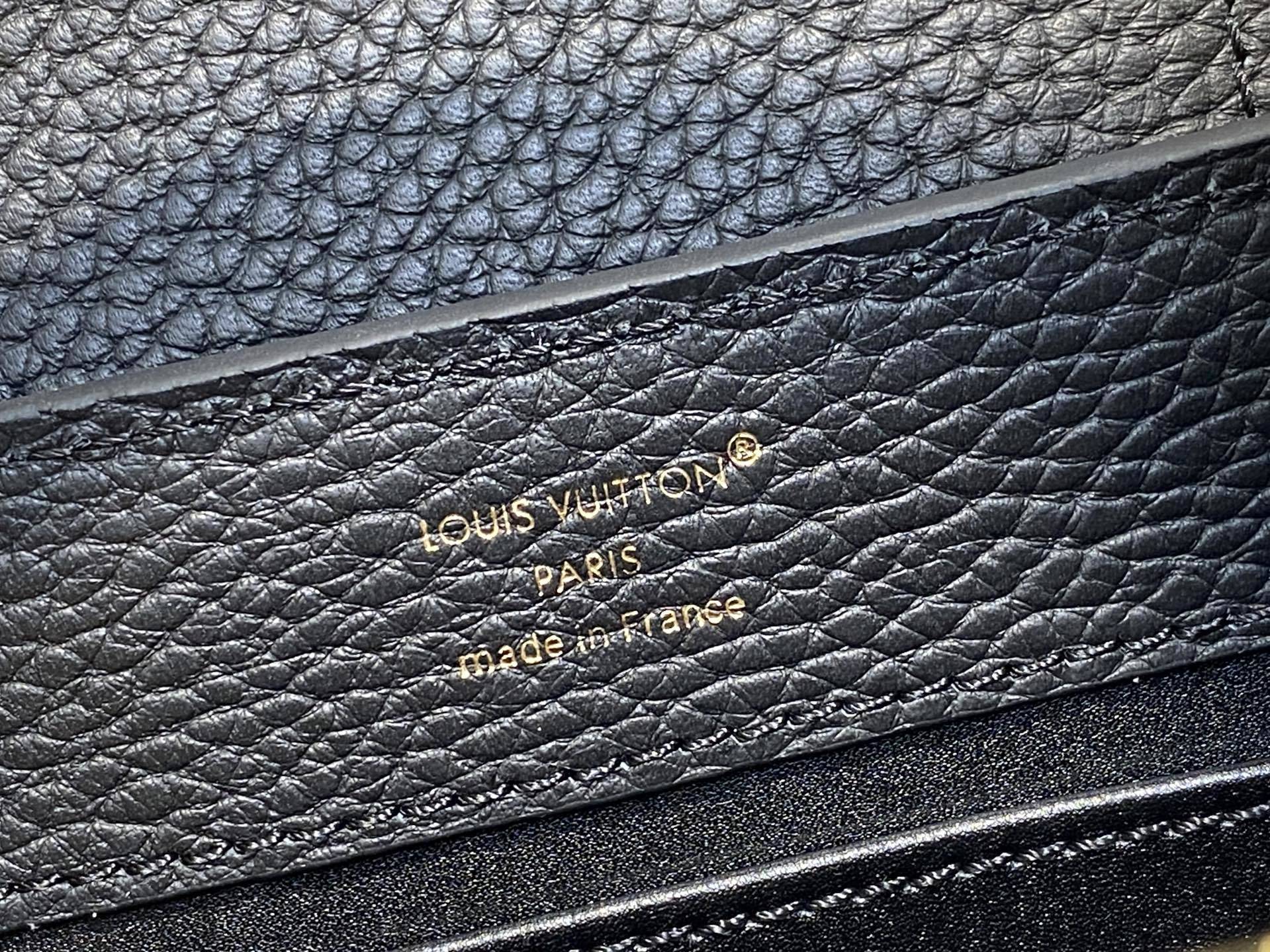 【顶级原单】M14970黑色 链条全皮cap那英款 CAPUCINES 迷你手袋 Capucines 系