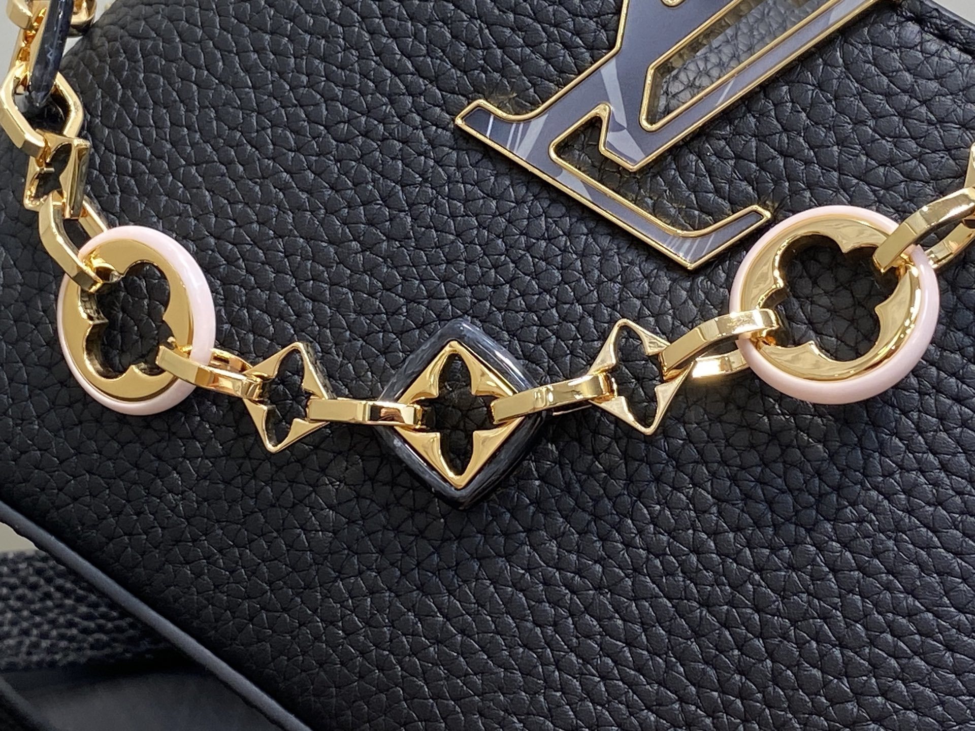 【顶级原单】M14970黑色 链条全皮cap那英款 CAPUCINES 迷你手袋 Capucines 系