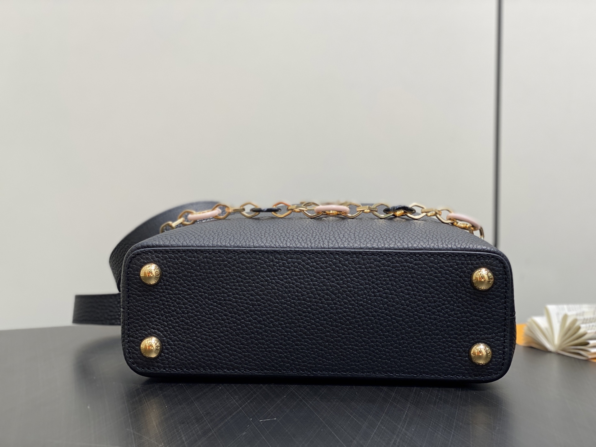 【顶级原单】M14970黑色 链条全皮cap那英款 CAPUCINES BB手袋 Capucines 系