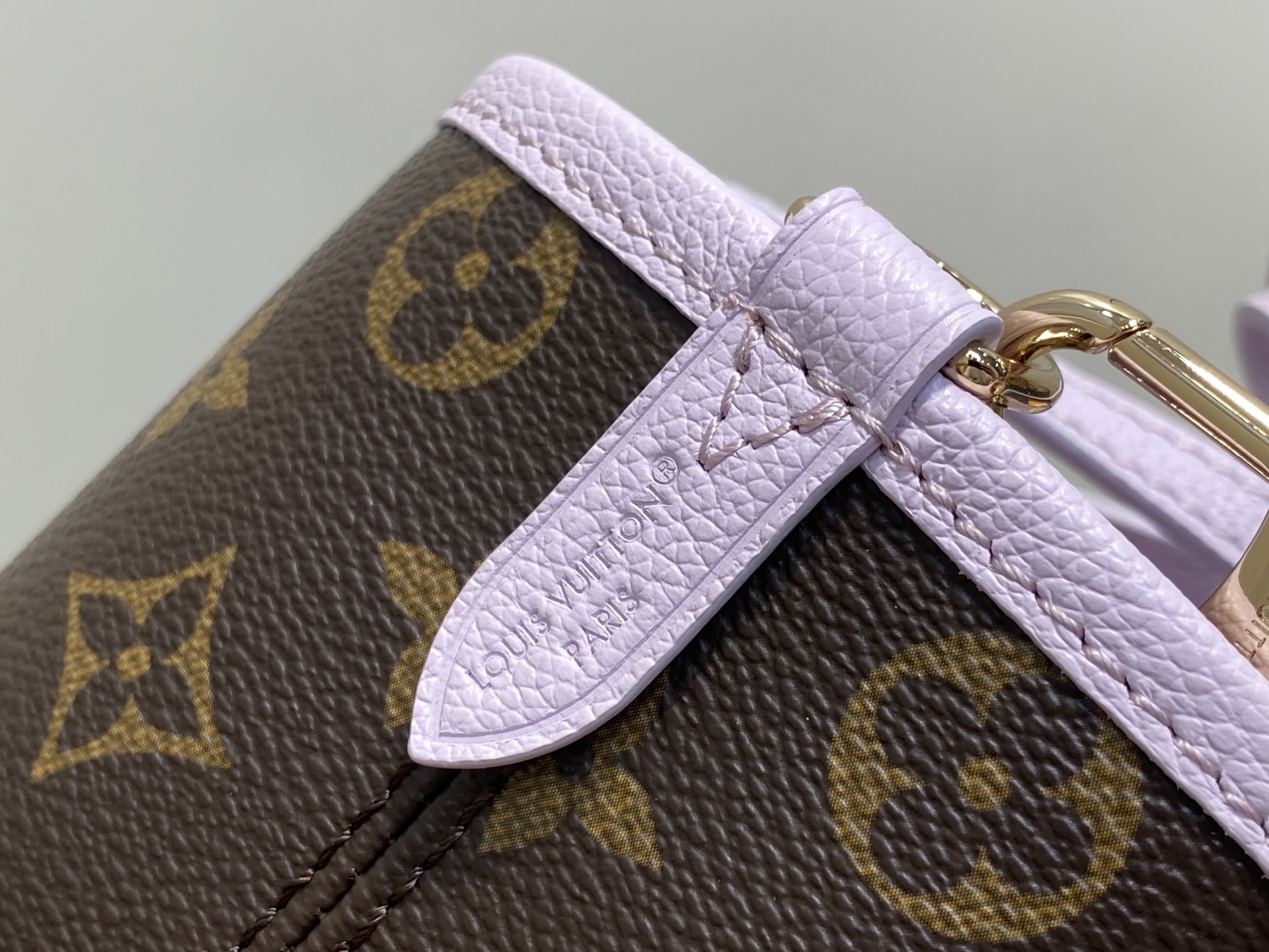 【顶级原单】M25656老花浅紫色 双面小号购物袋 Neverfull Bandoulière Insi