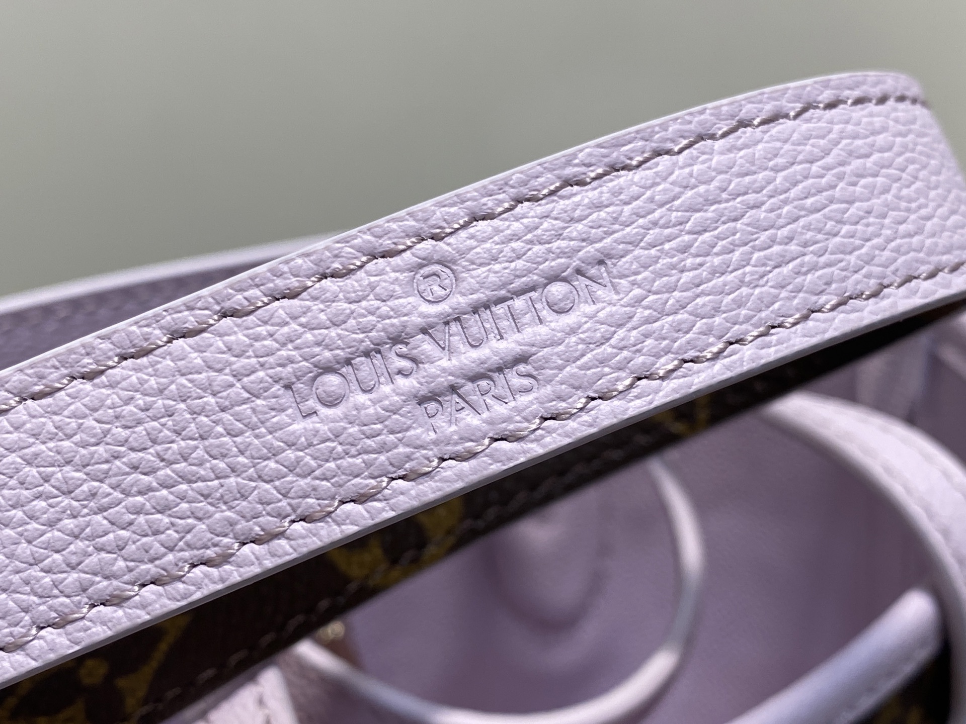 【顶级原单】M25656老花浅紫色 双面小号购物袋 Neverfull Bandoulière Insi