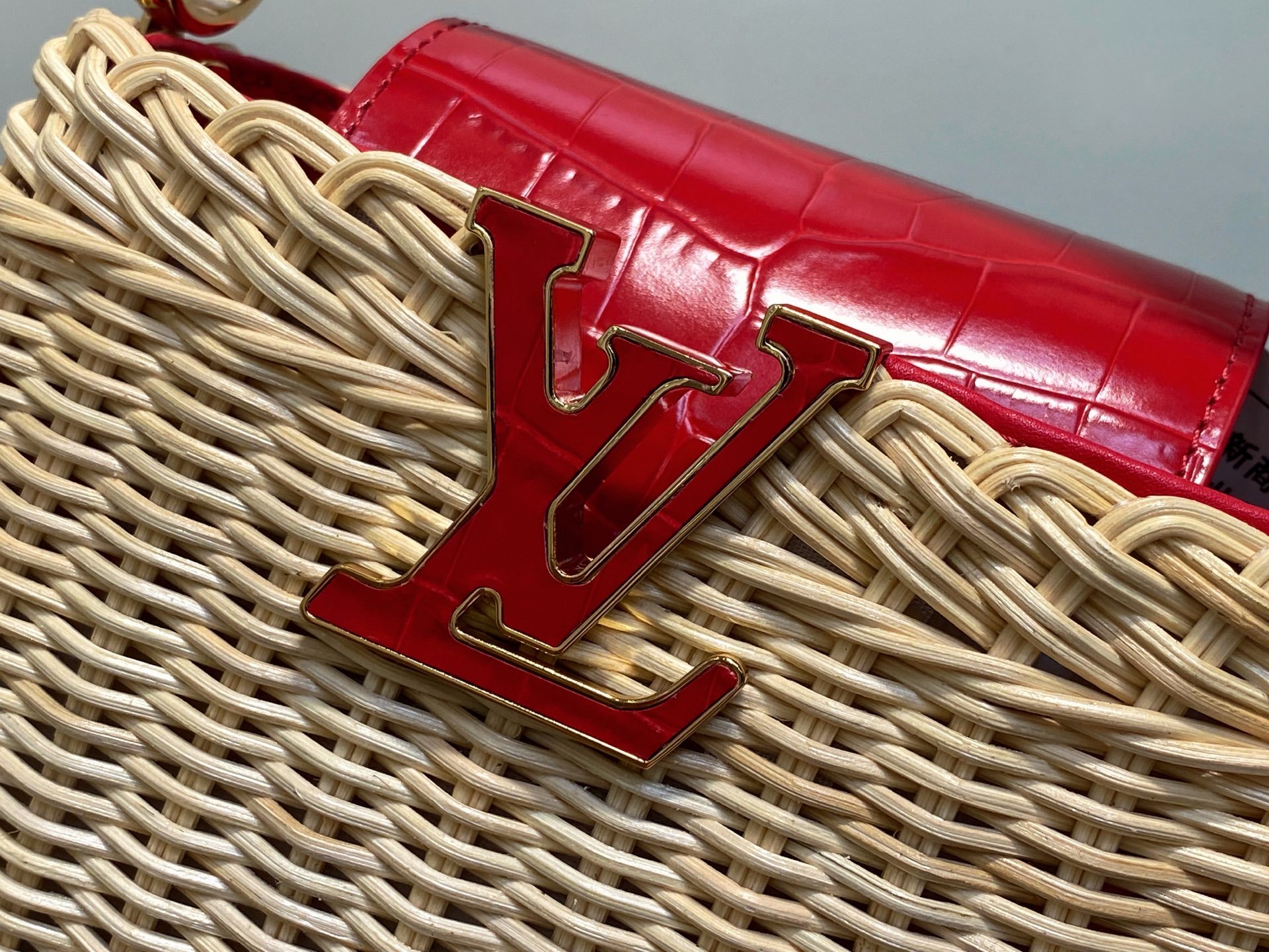 【顶级原单】M88126红色编织 鳄鱼纹cap那英款 CAPUCINES mini 手袋 本款 Capu