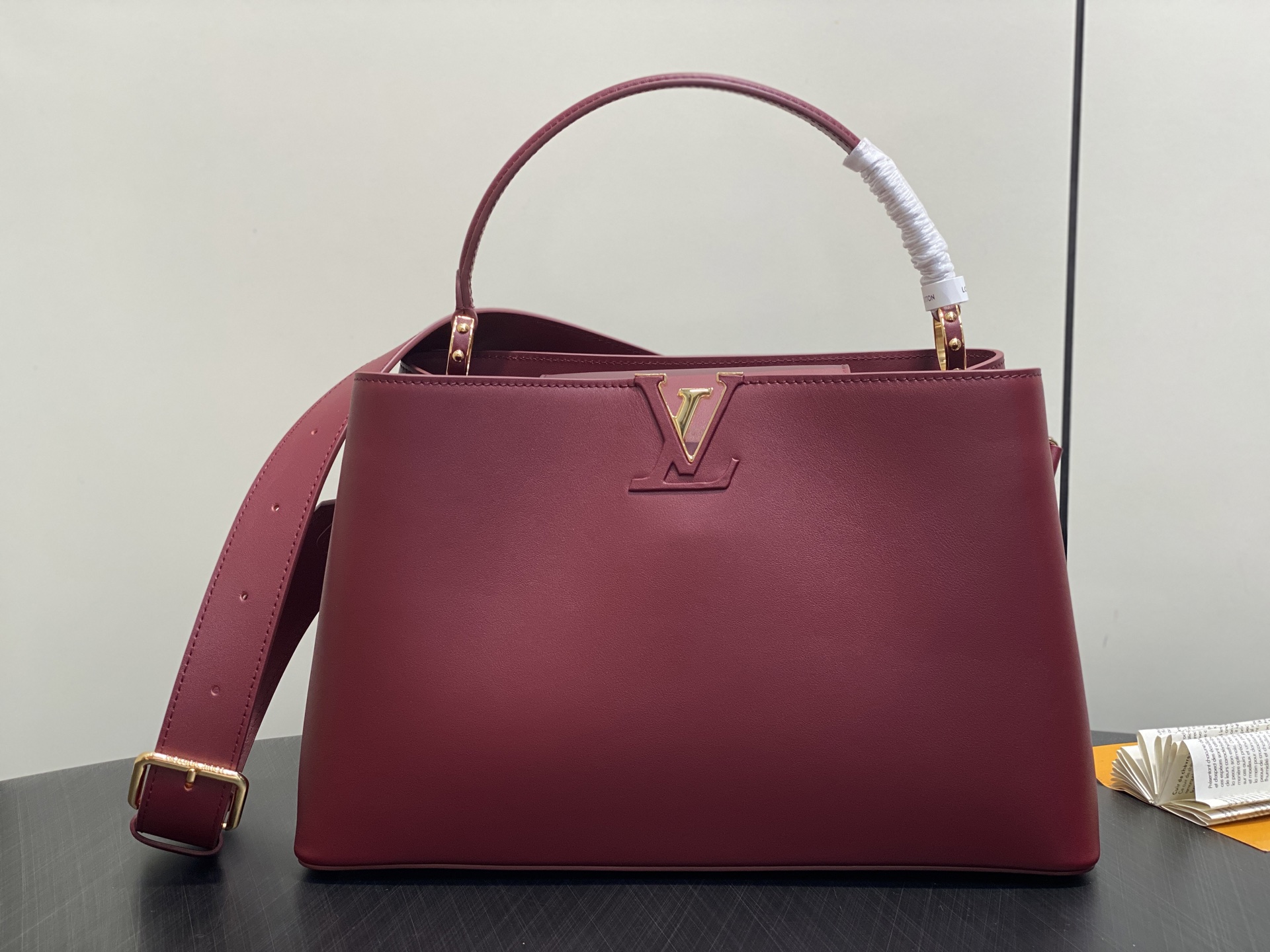 【顶级原单】M24607酒红 M24879 全皮cap那英款系列 CAPUCINES SOUPLE 大号