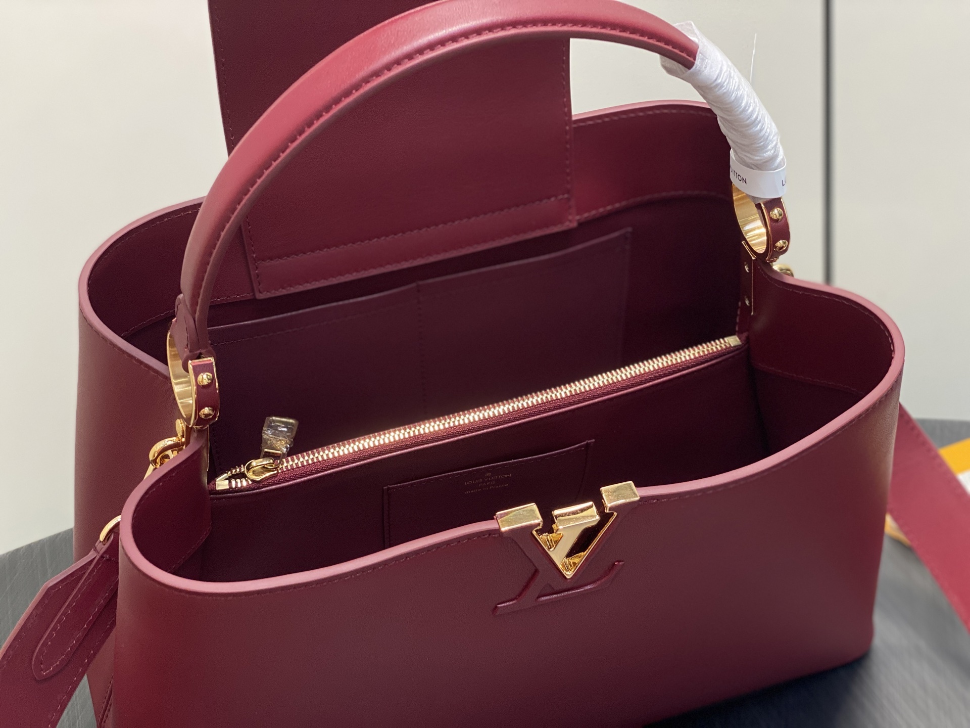 【顶级原单】M24607酒红 M24879 全皮cap那英款系列 CAPUCINES SOUPLE 大号