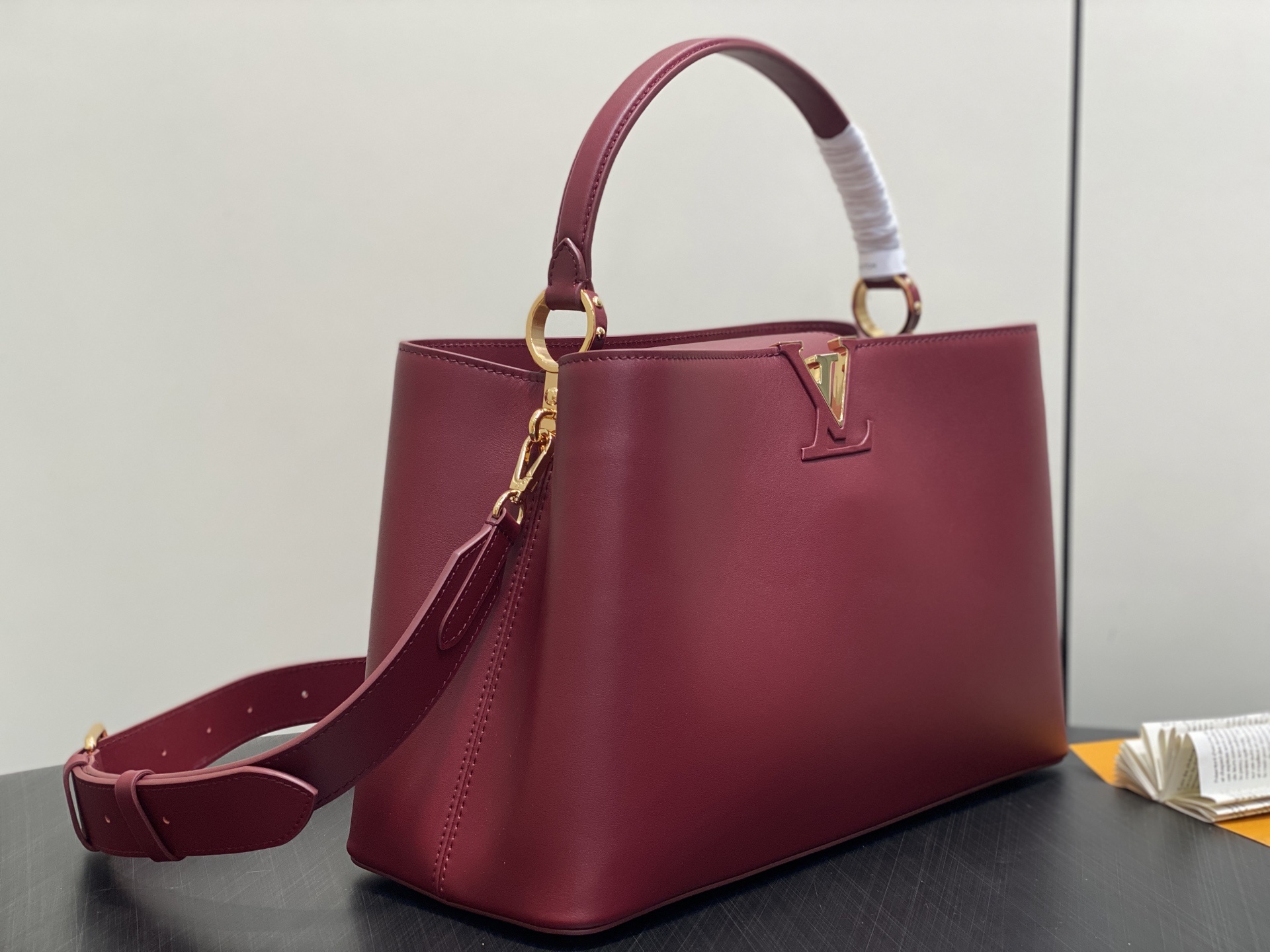 【顶级原单】M24607酒红 M24879 全皮cap那英款系列 CAPUCINES SOUPLE 大号