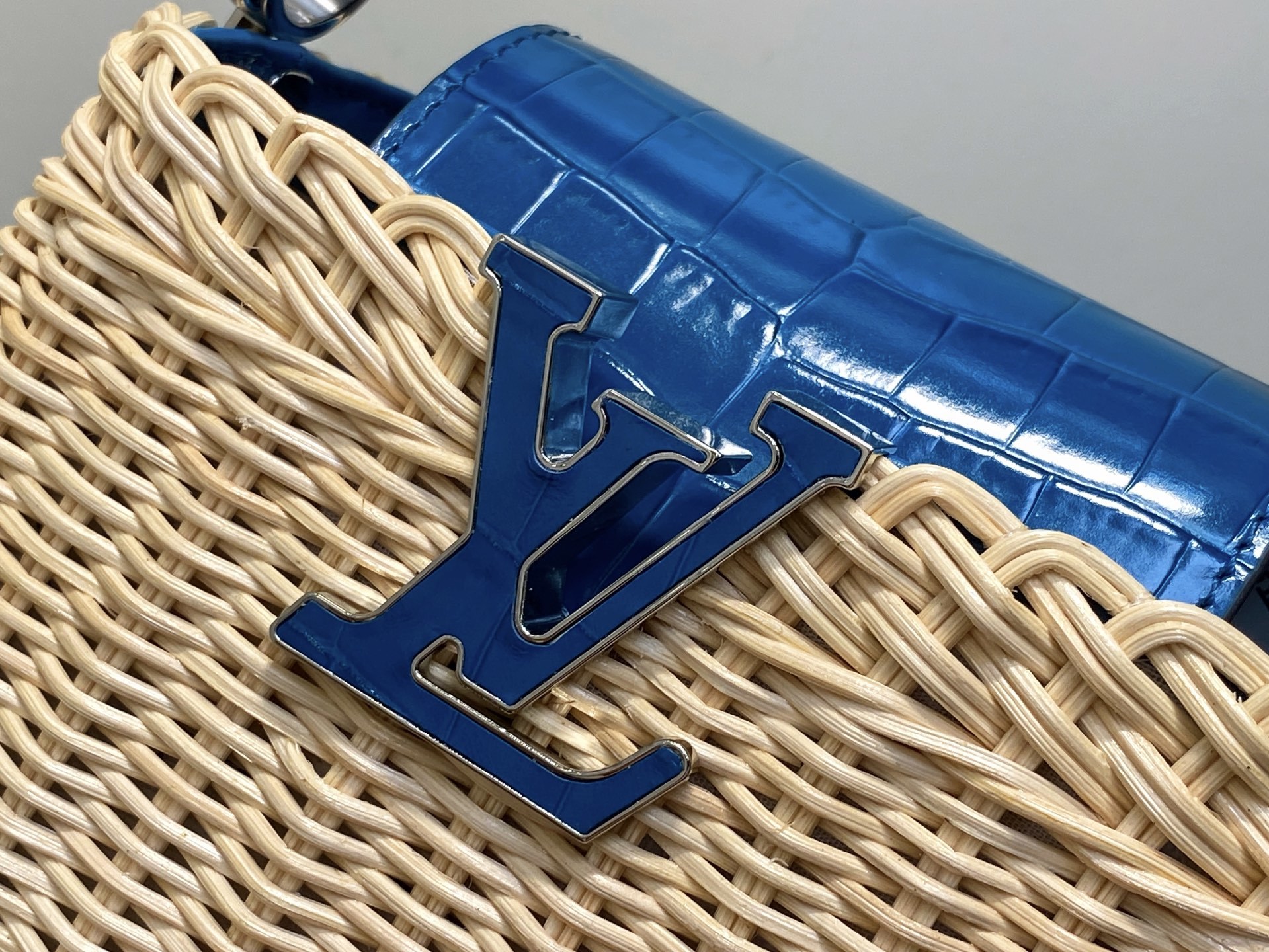 【顶级原单】M88126蓝色编织 鳄鱼纹cap那英款 CAPUCINES mini 手袋 本款 Capu