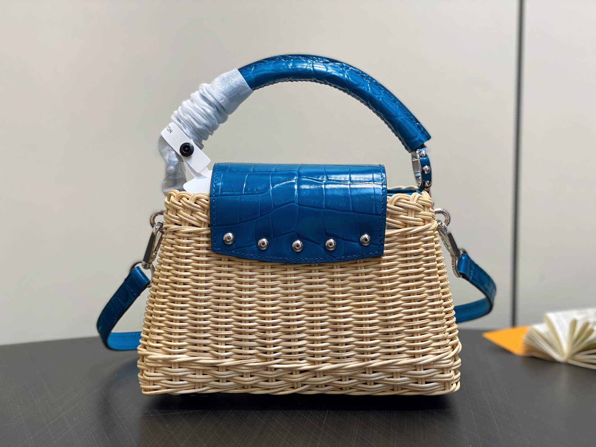 【顶级原单】M88126蓝色编织 鳄鱼纹cap那英款 CAPUCINES mini 手袋 本款 Capu