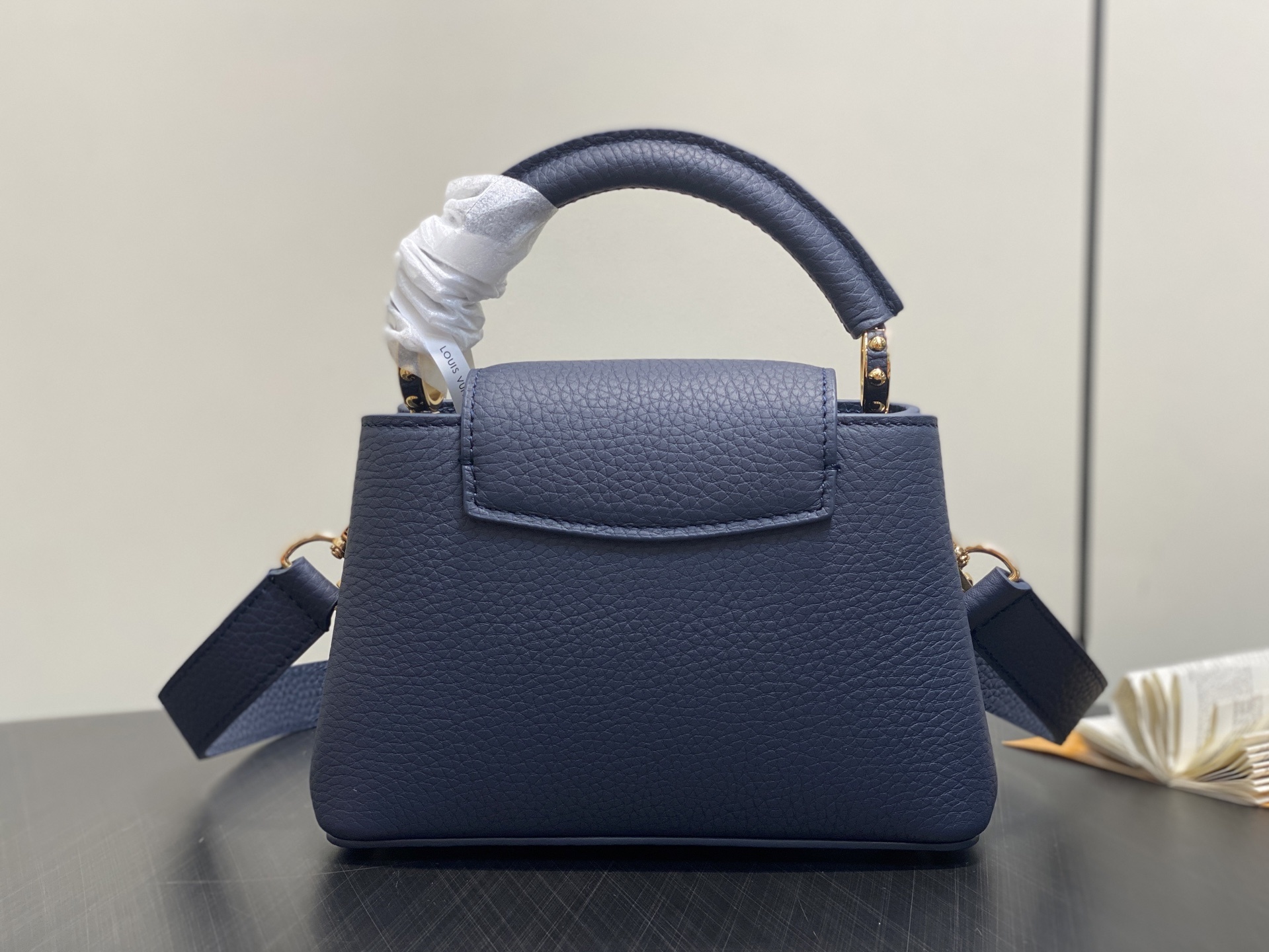 【顶级原单】M14970深蓝 M14971 链条全皮cap那英款 CAPUCINES 迷你手袋 Capu