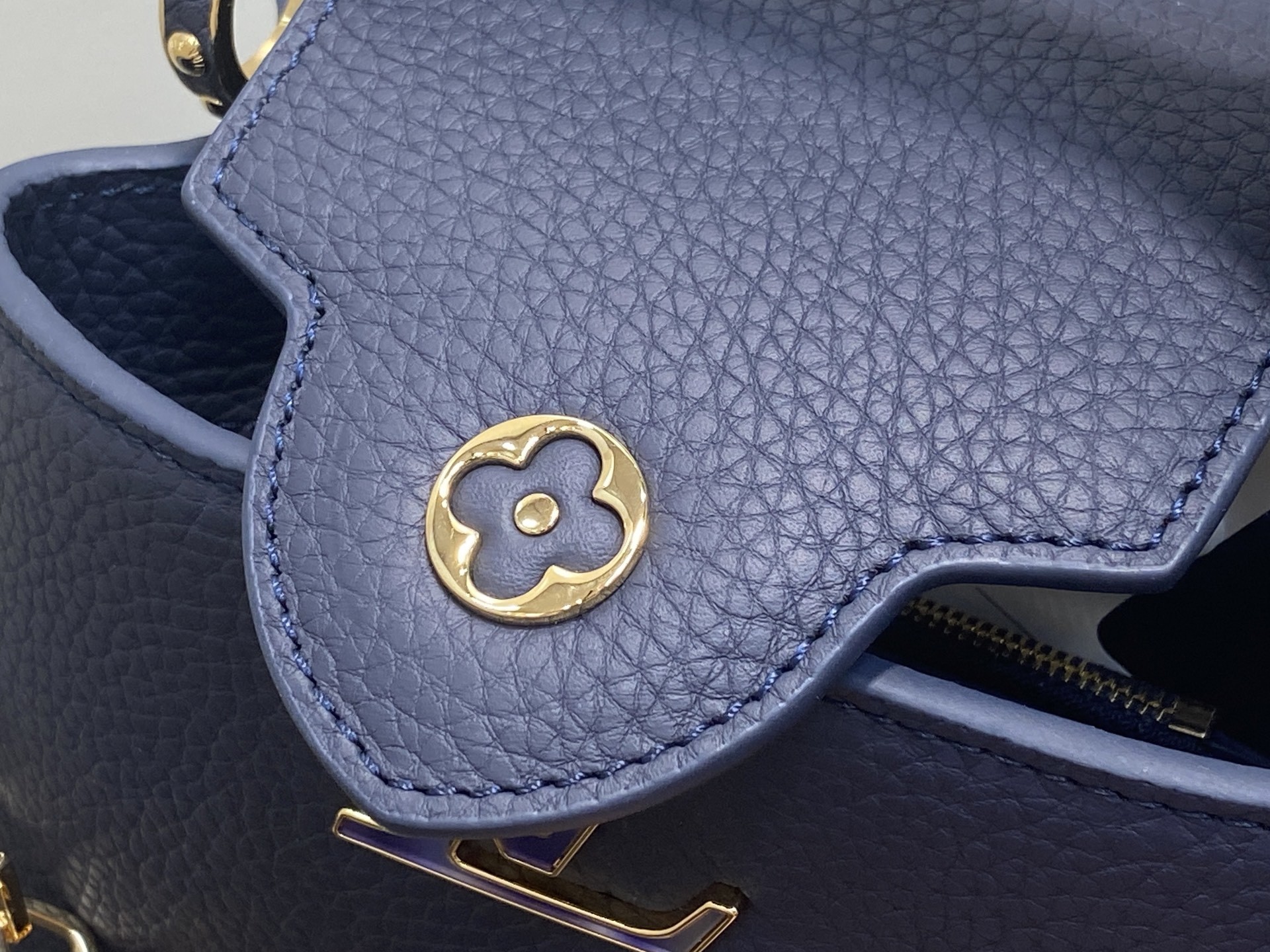 【顶级原单】M14970深蓝 M14971 链条全皮cap那英款 CAPUCINES 迷你手袋 Capu