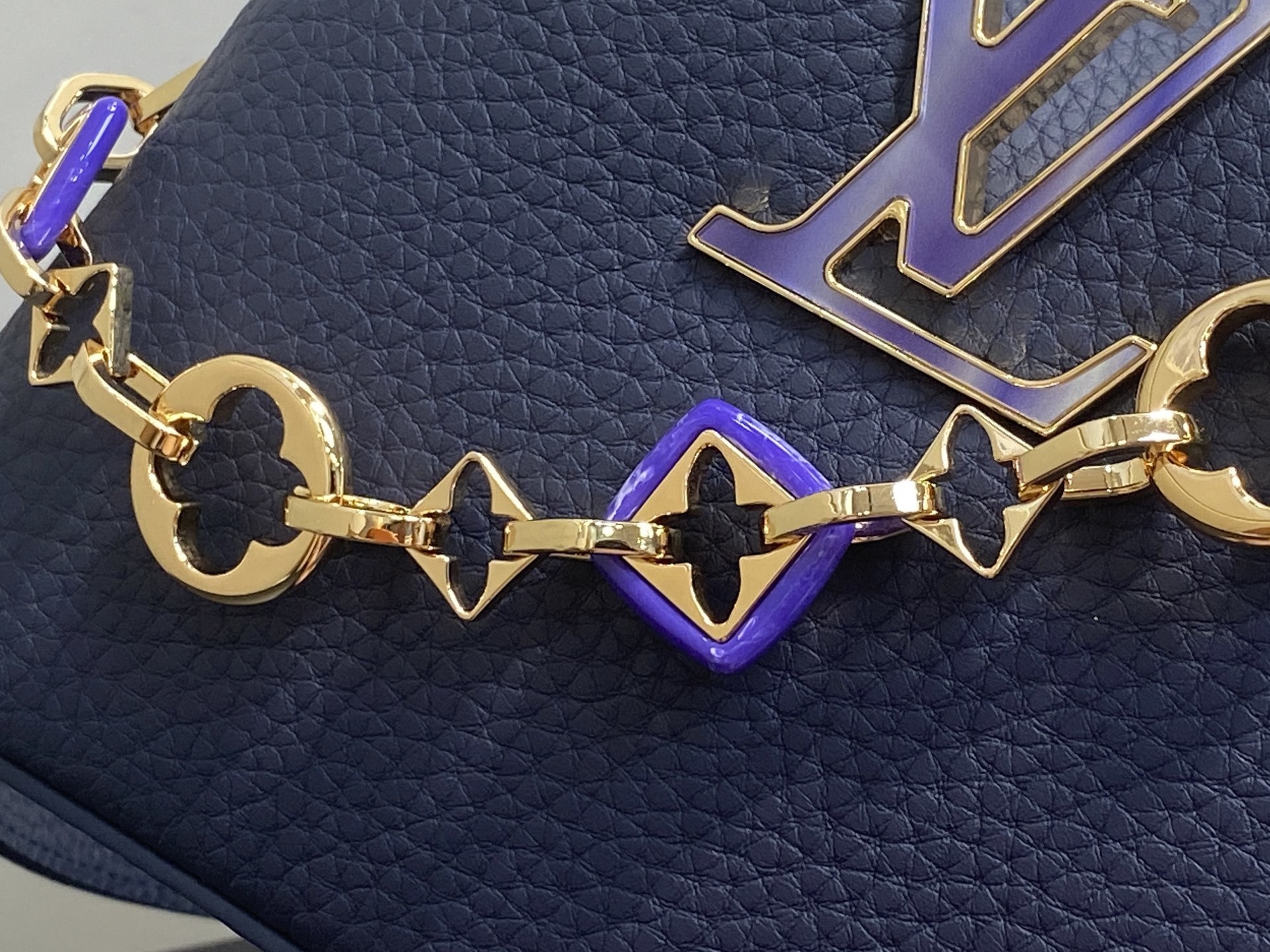 【顶级原单】M14970深蓝 M14971 链条全皮cap那英款 CAPUCINES 迷你手袋 Capu