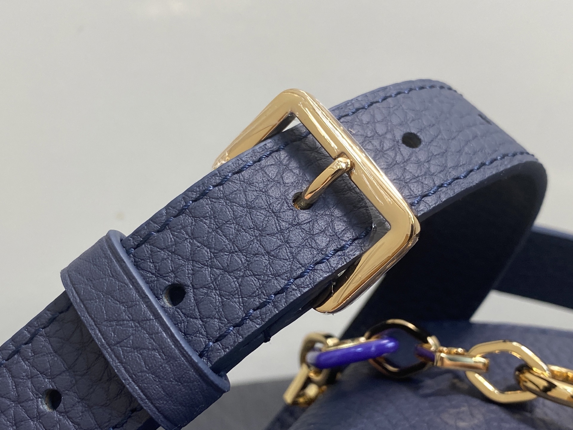 【顶级原单】M14970蓝色 M14971 链条全皮cap那英款 CAPUCINES BB手袋 Capu