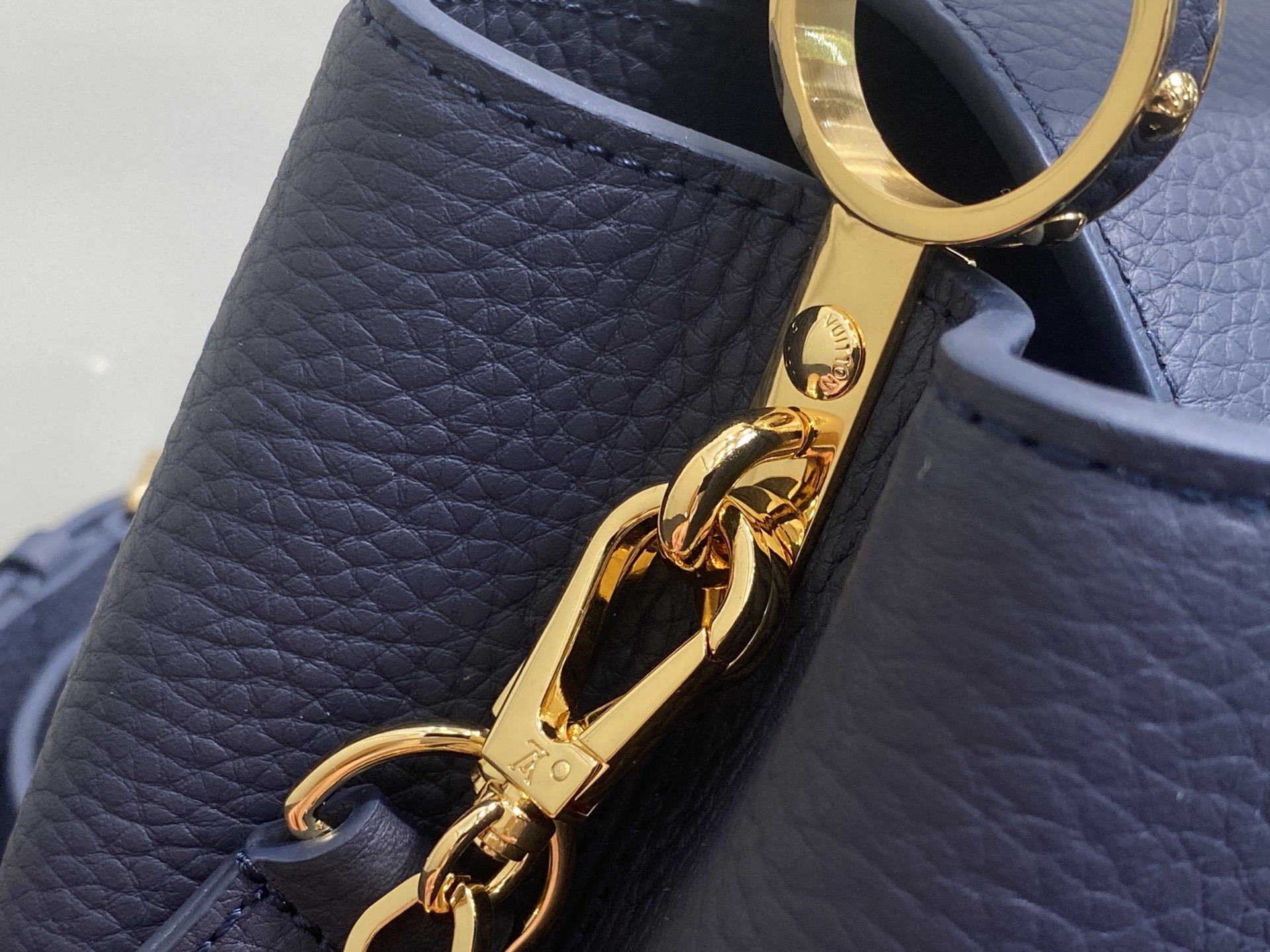 【顶级原单】M14970蓝色 M14971 链条全皮cap那英款 CAPUCINES BB手袋 Capu