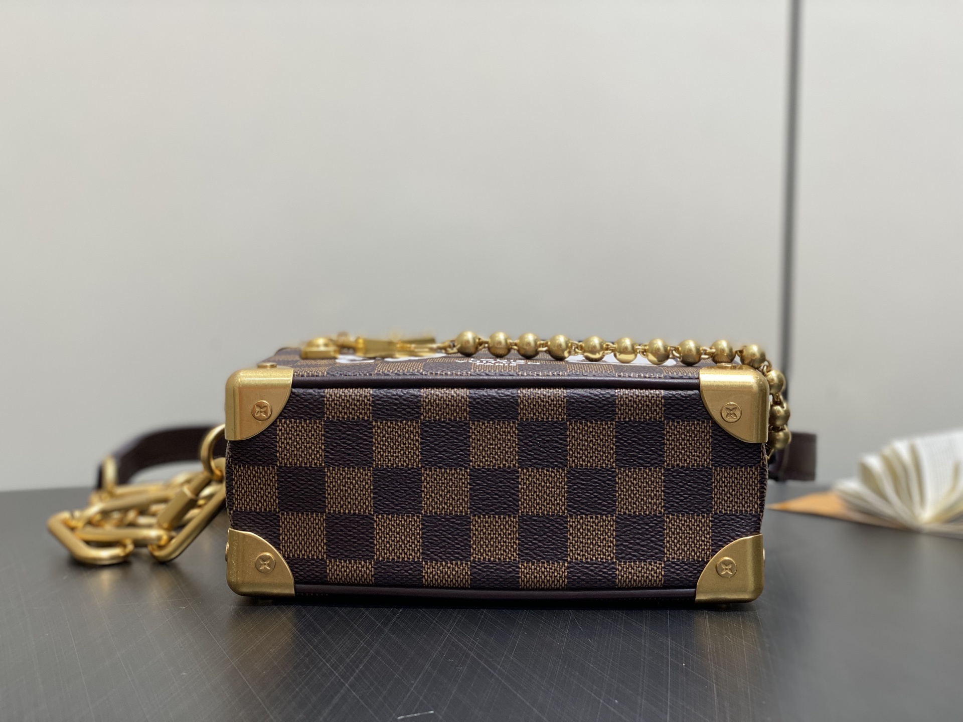【顶级原单】N40809啡格 头像丝印盒子包链条包 Mini SOFT TRUNK 链条包 Virgil