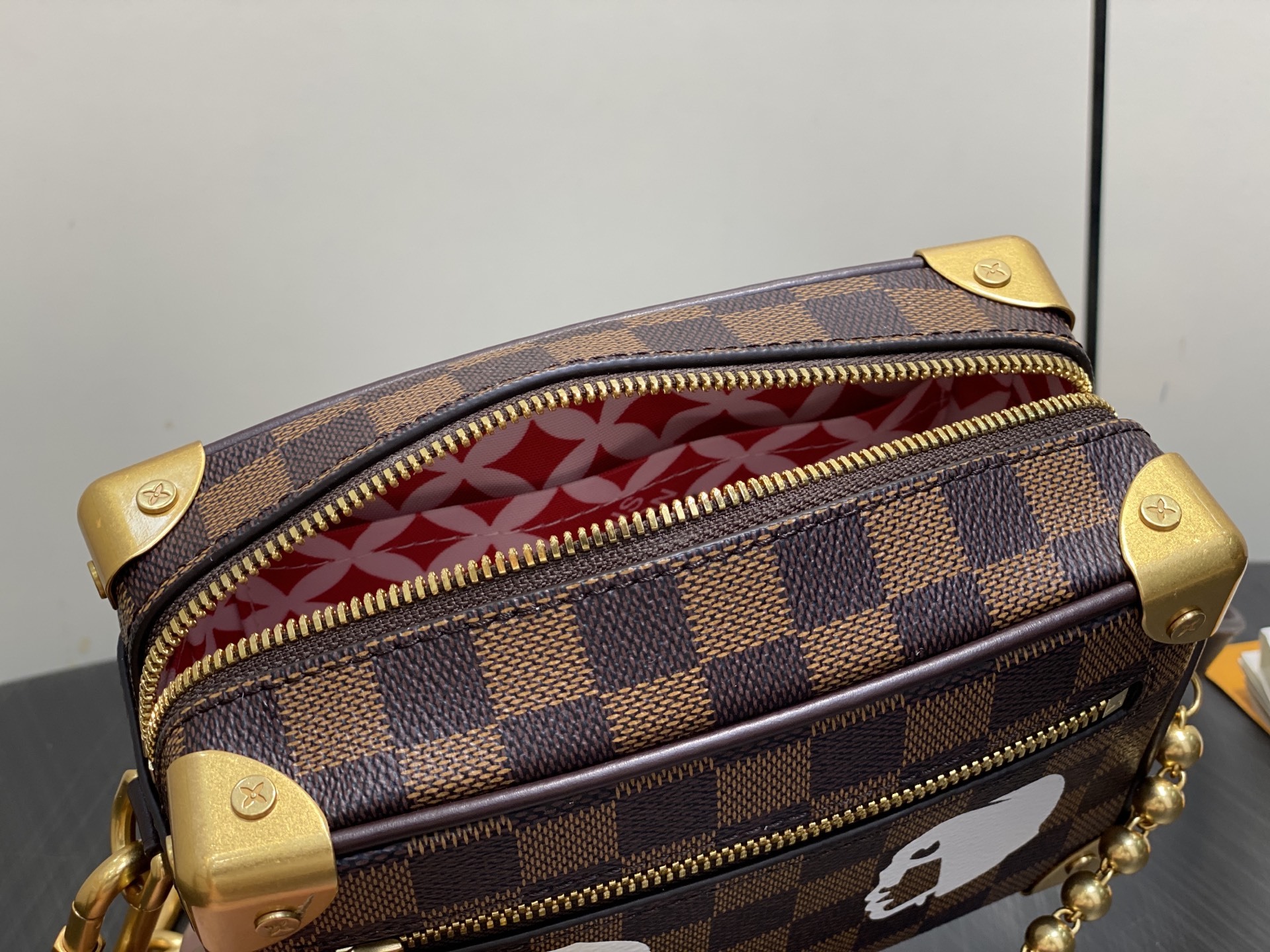 【顶级原单】N40809啡格 头像丝印盒子包链条包 Mini SOFT TRUNK 链条包 Virgil