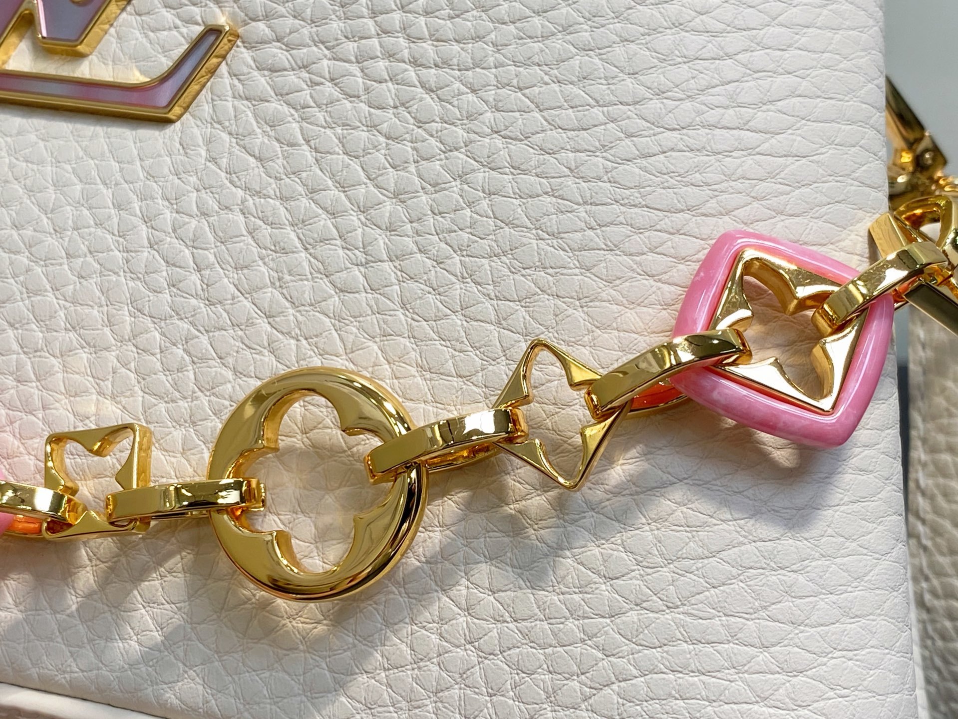 【顶级原单】M14393米白色 M14970 链条包全皮cap那英款CAPUCINES EAST-WES