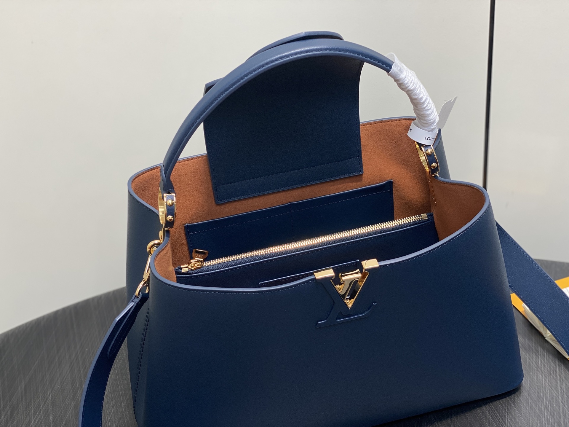 【顶级原单】M24607深蓝 M14639 全皮cap那英款 CAPUCINES SOUPLE 大号手袋