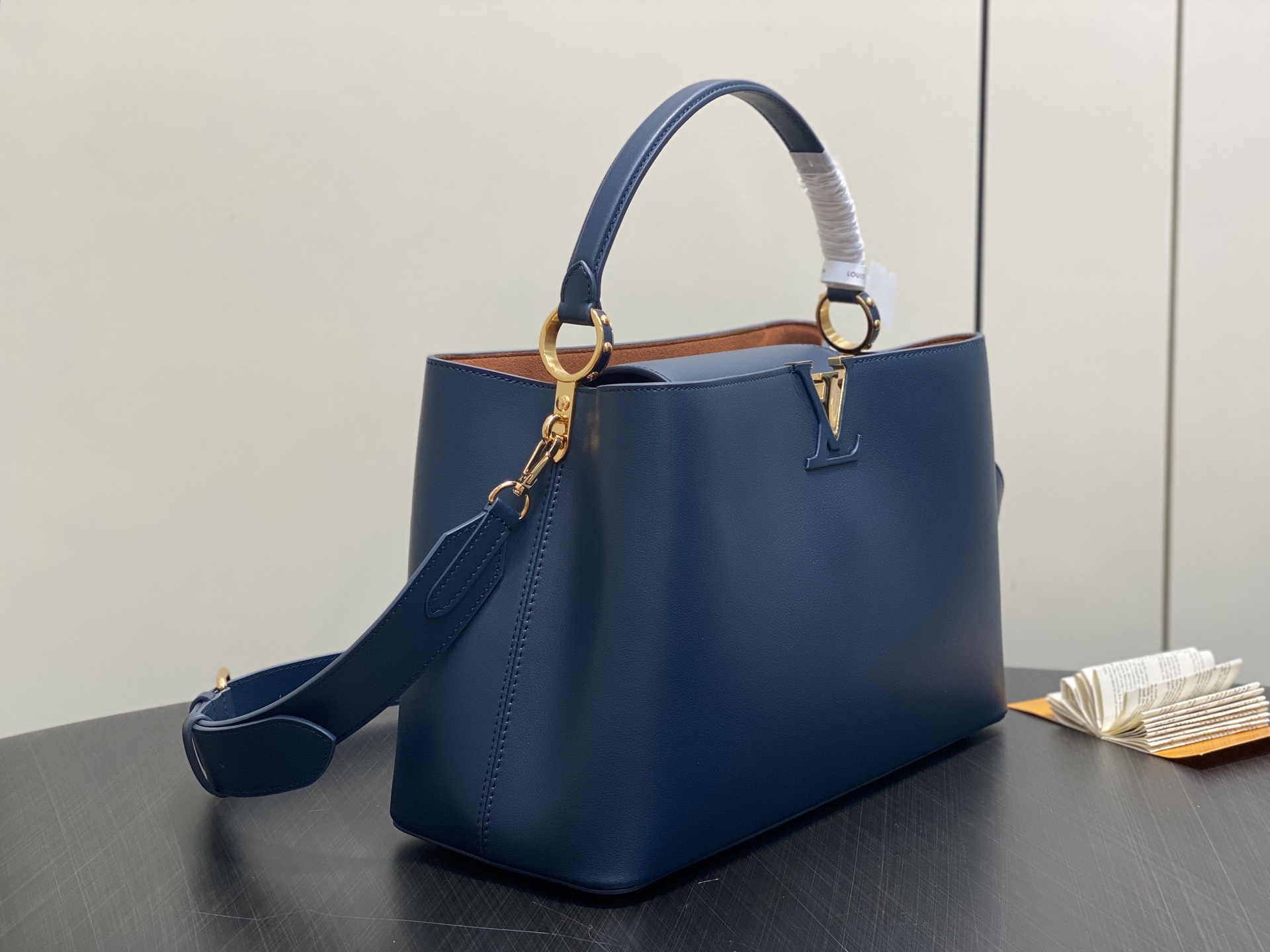 【顶级原单】M24607深蓝 M14639 全皮cap那英款 CAPUCINES SOUPLE 大号手袋