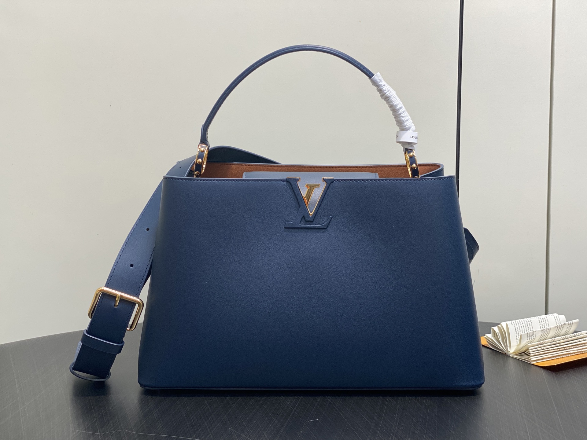 【顶级原单】M24607深蓝 M14639 全皮cap那英款 CAPUCINES SOUPLE 大号手袋