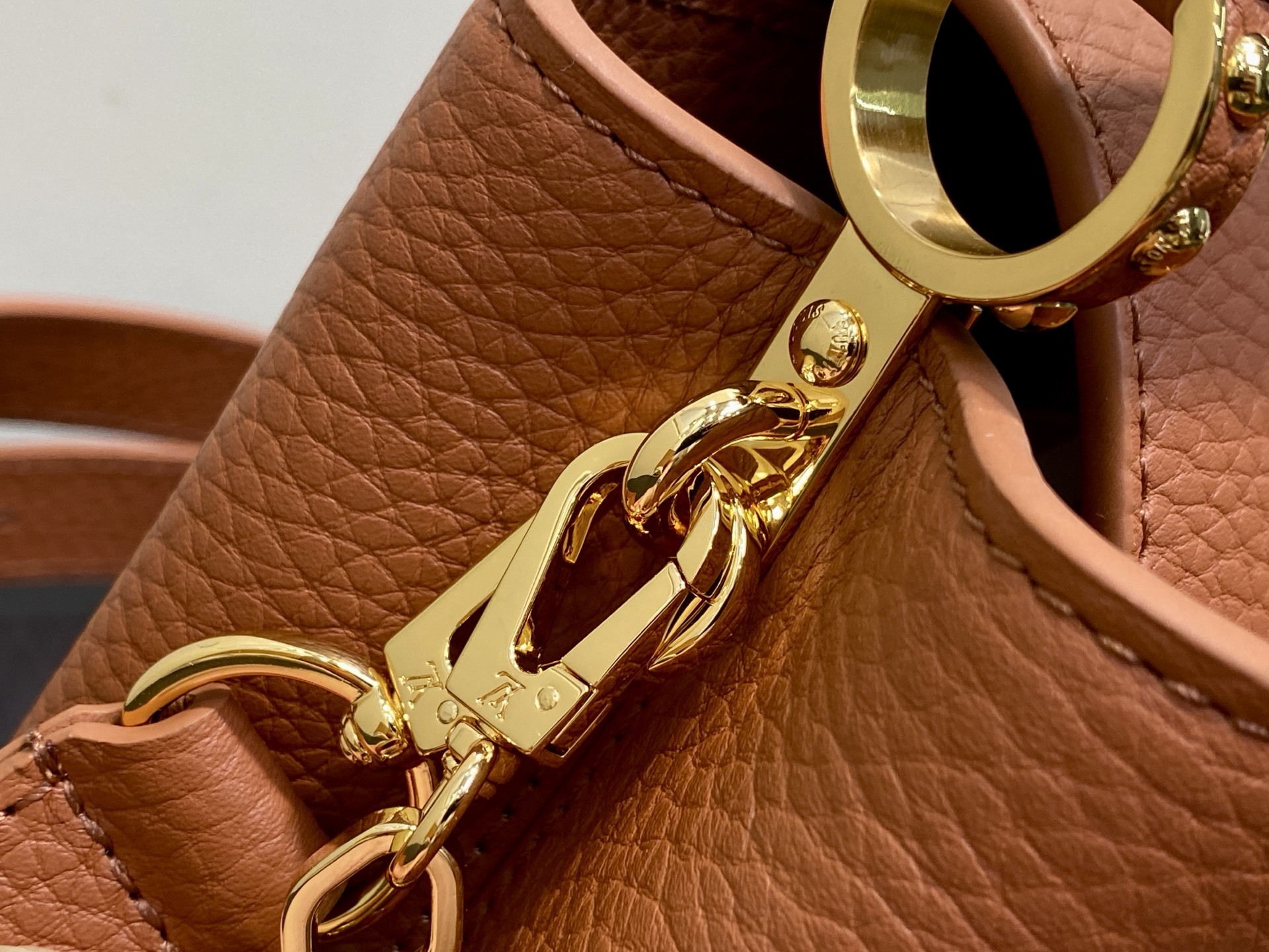 【顶级原单】M14970棕色 M14381 链条全皮cap那英款 CAPUCINES 迷你手袋 本款 C