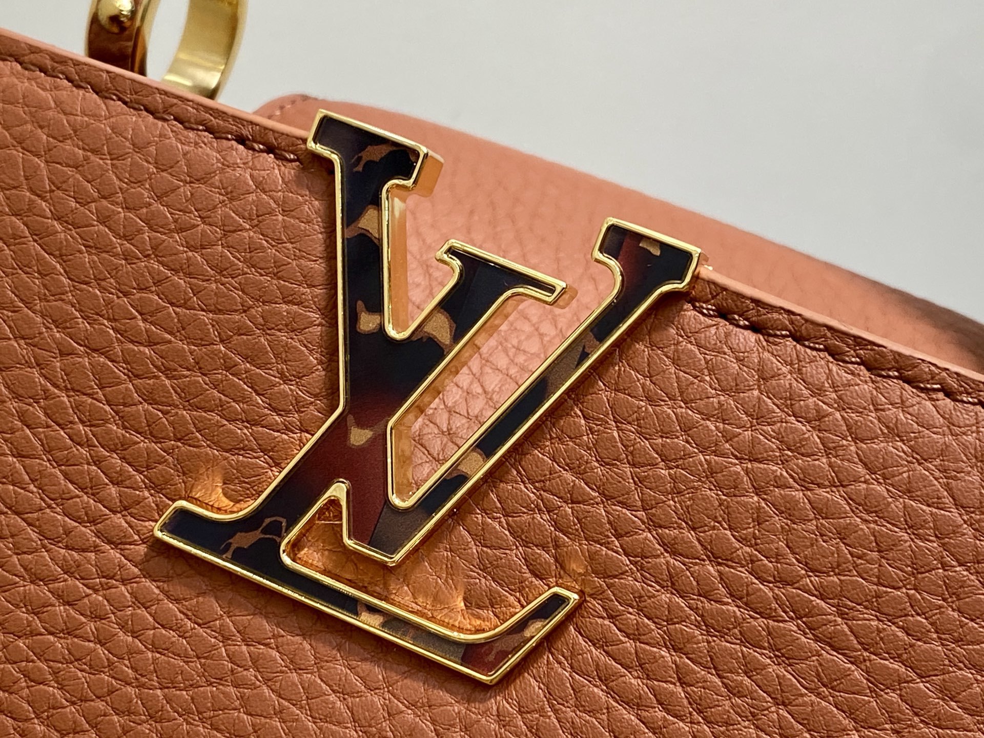 【顶级原单】M14970棕色 M14381 链条全皮cap那英款 CAPUCINES 迷你手袋 本款 C