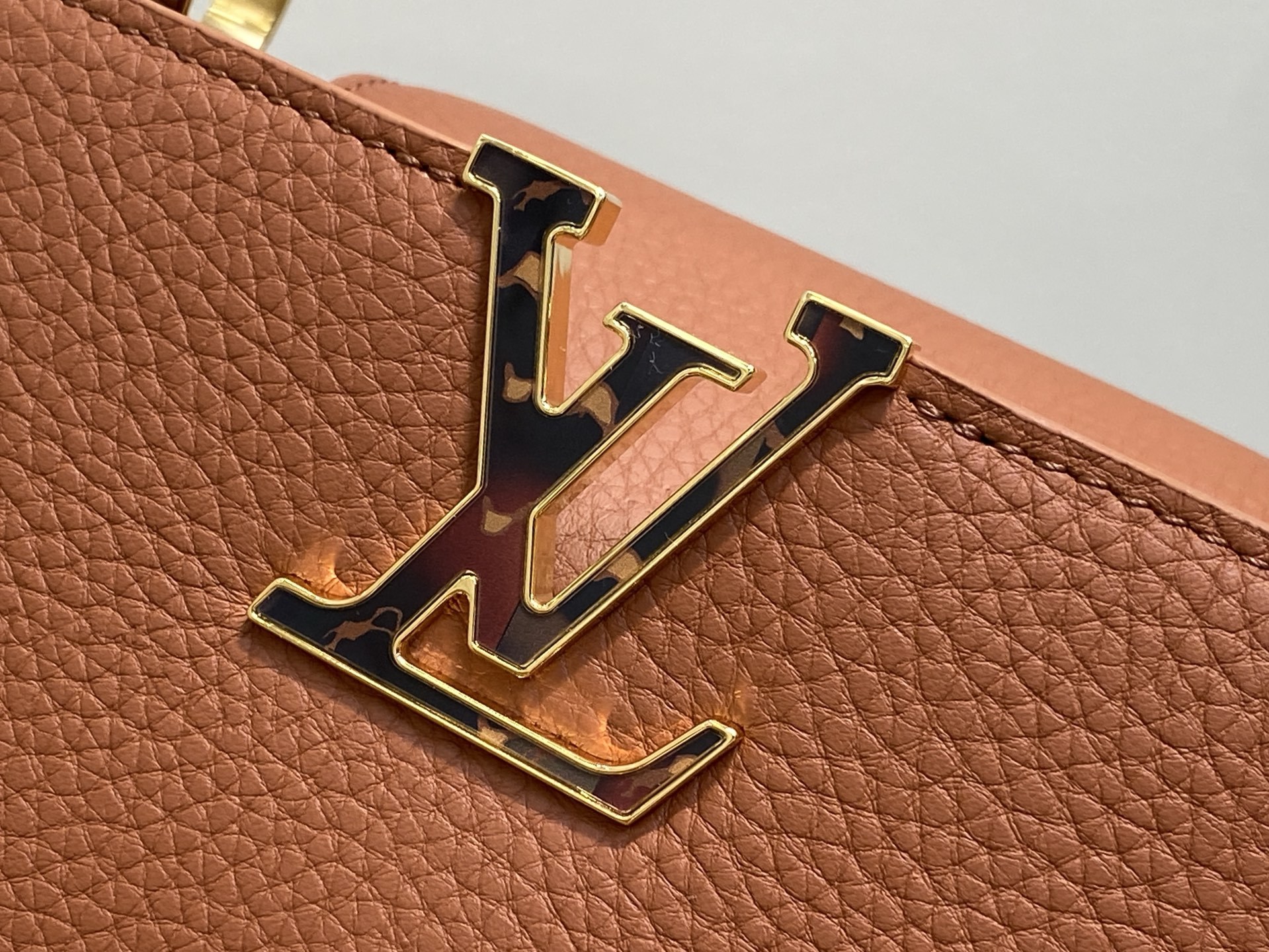 【顶级原单】M14970棕色 M14381 链条全皮cap那英款 CAPUCINES BB手袋 Capu