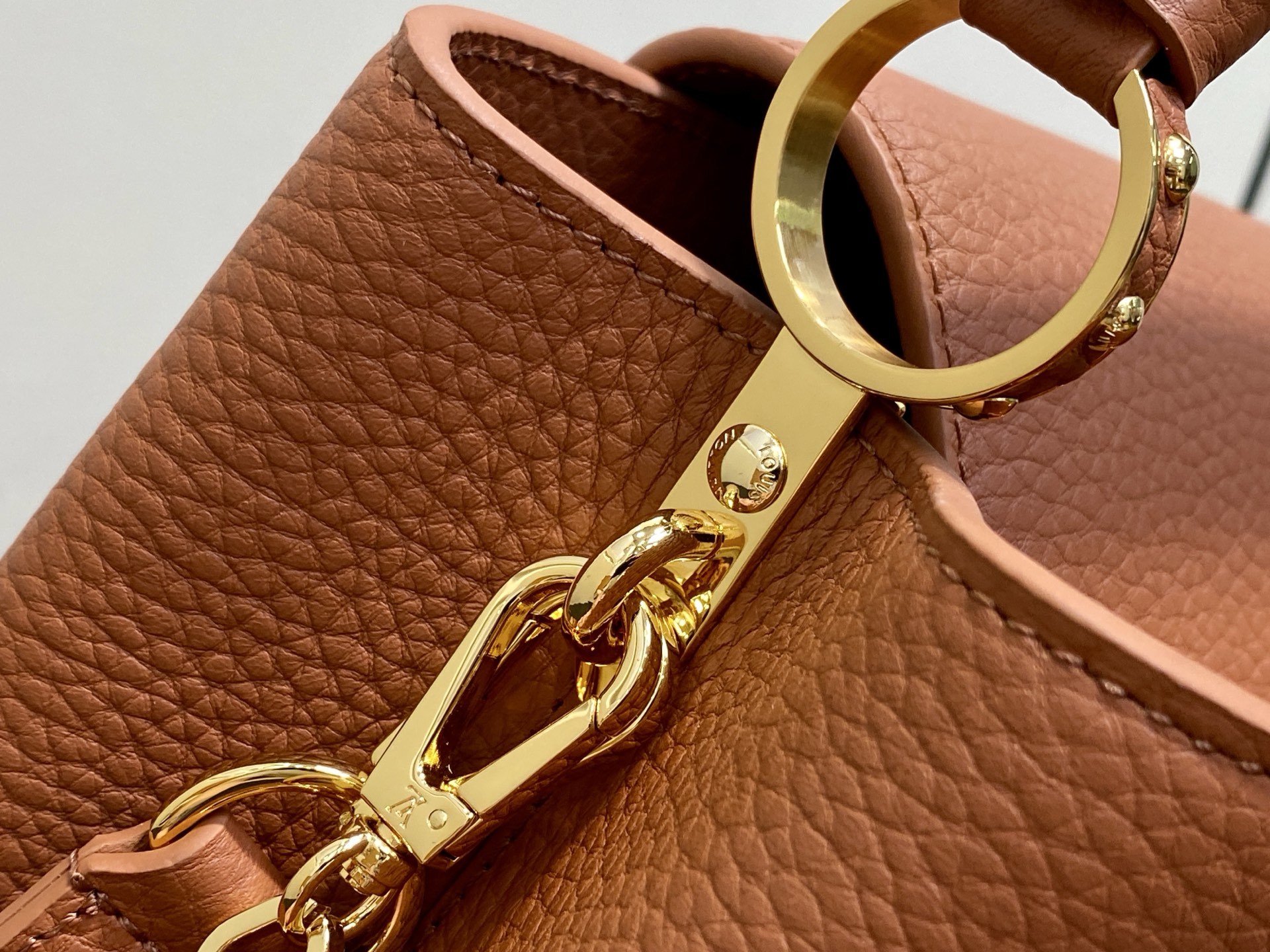 【顶级原单】M14970棕色 M14381 链条全皮cap那英款 CAPUCINES BB手袋 Capu