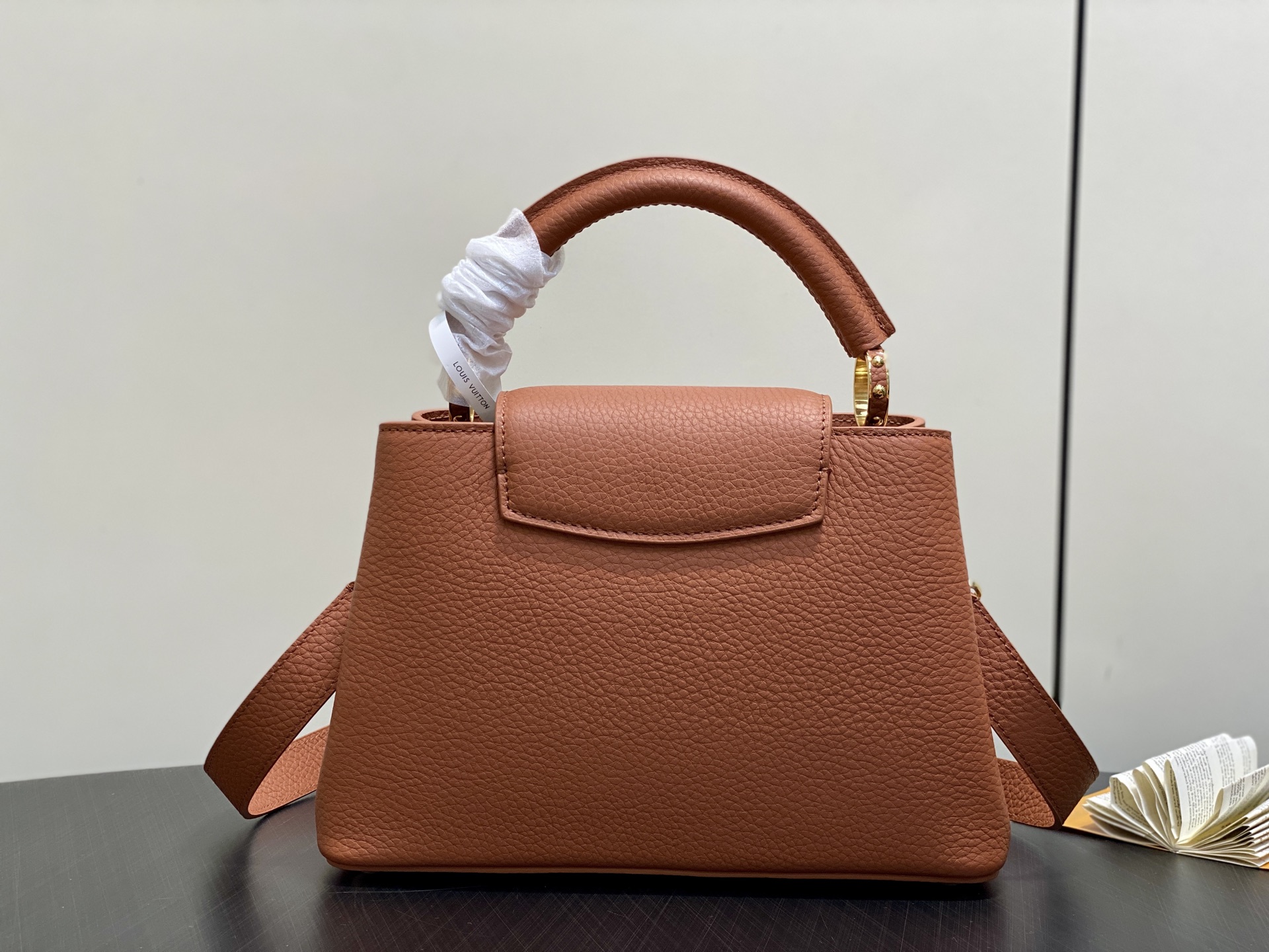 【顶级原单】M14970棕色 M14381 链条全皮cap那英款 CAPUCINES BB手袋 Capu