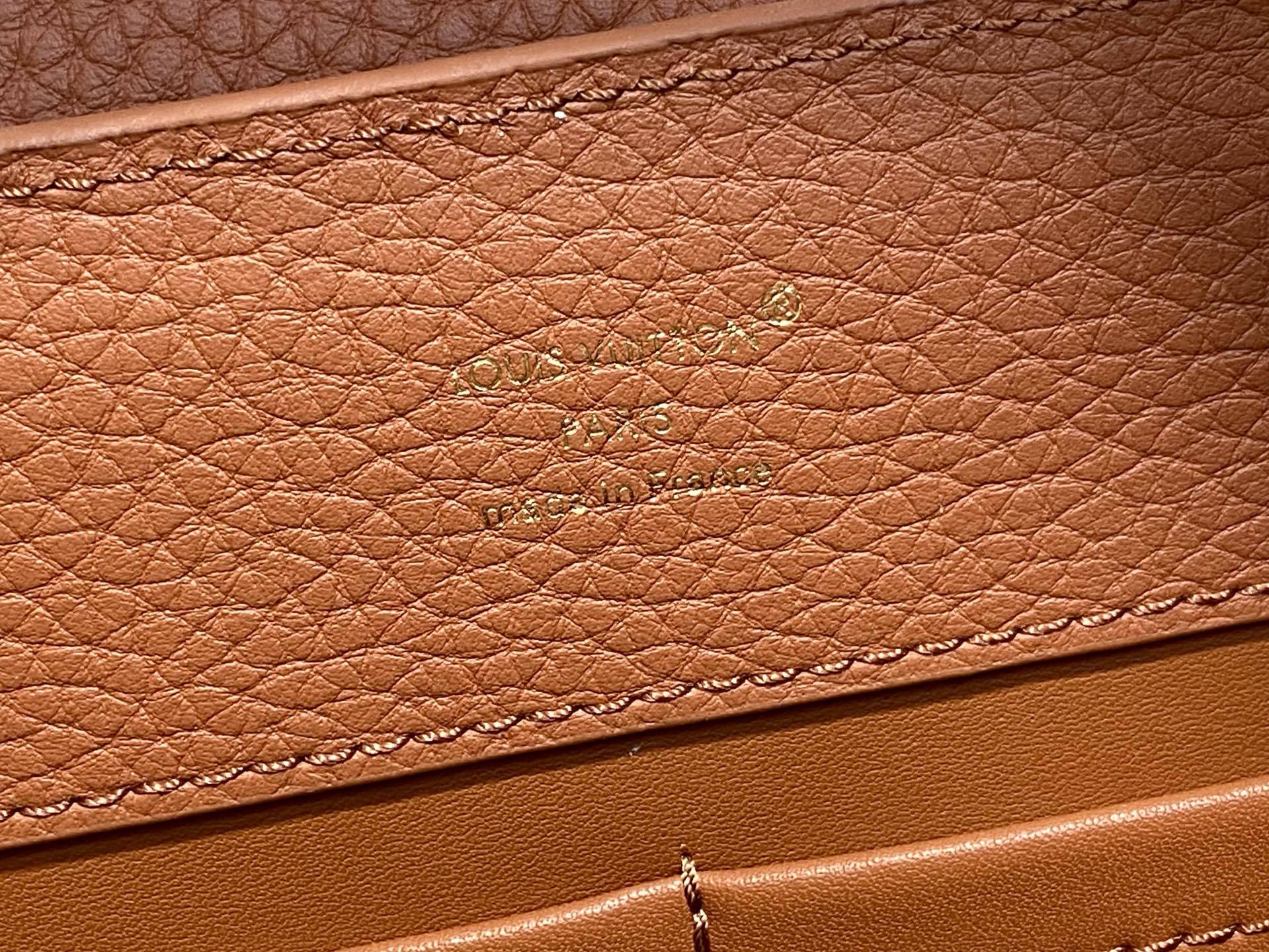 【顶级原单】M14970棕色 M14381 链条全皮cap那英款 CAPUCINES 中号手袋 Capu